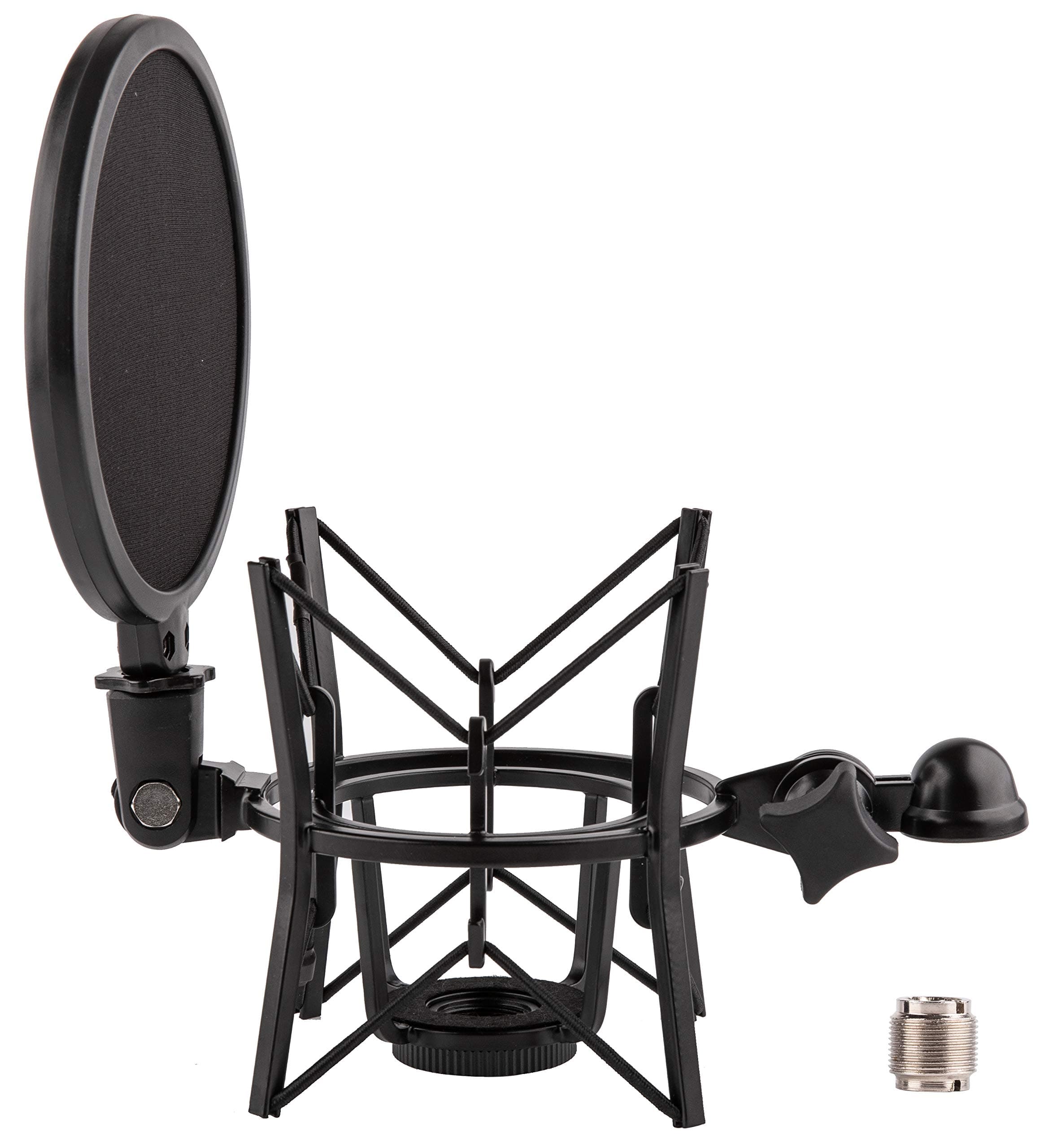 Microphone Shock Mount with Integrated Pop Shield for Rode Mics like K2, NT1-A,NT1000, NT2-A, NT2000, NTK, Podcaster and Procaster (20mm Internal Thread).