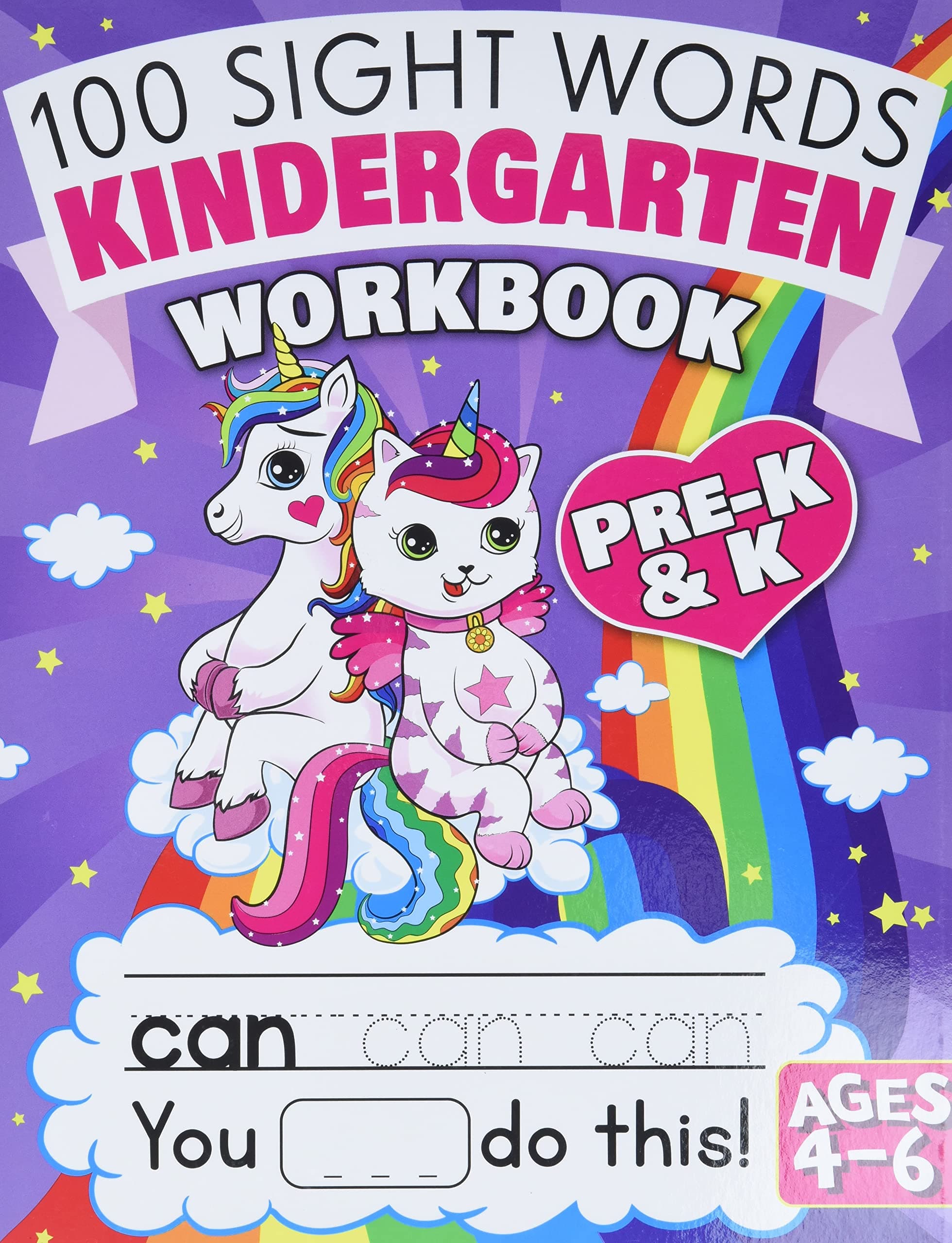 100 Sight Words Kindergarten Workbook Ages 4-6: A Whimsical Learn to Read & Write Adventure Activity Book for Kids with Unicorns, Mermaids, & More: ... Flash Cards! (Learning Activities Workbooks)