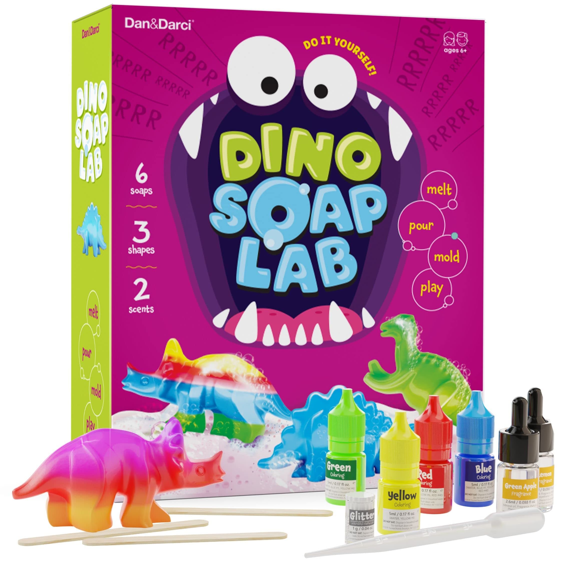 Dinosaur Soap Making Kit for Kids Dinosaur Science Kit for All Ages Indoor DIY Activity Craft Kit: Best Gift for Girls and Boys