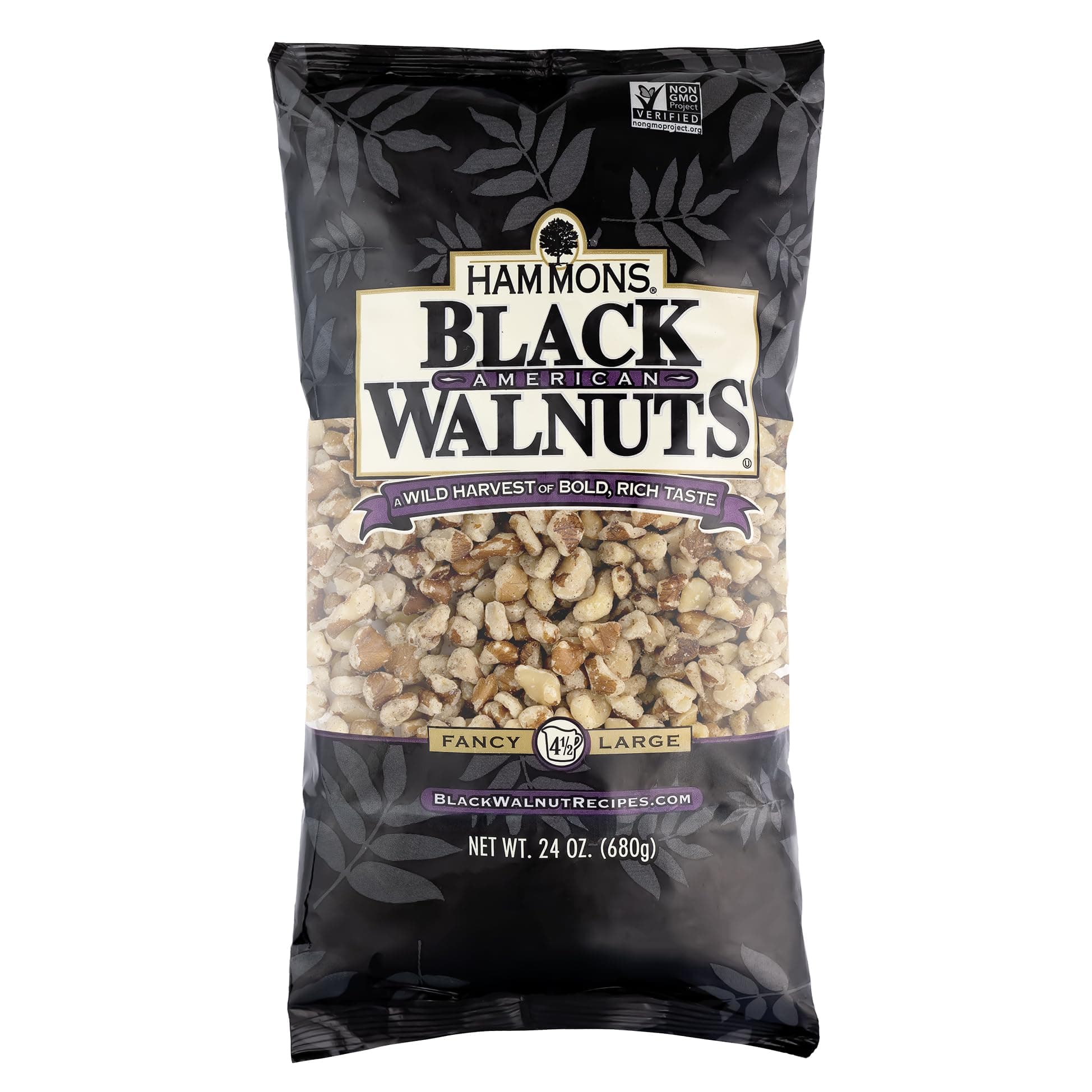 Hammons Fancy Large Black Walnuts -Wild Harvested - Non-GMO - Gluten-Free - High Protein - Keto Snack - Nuts for Cooking and Baking - 24oz