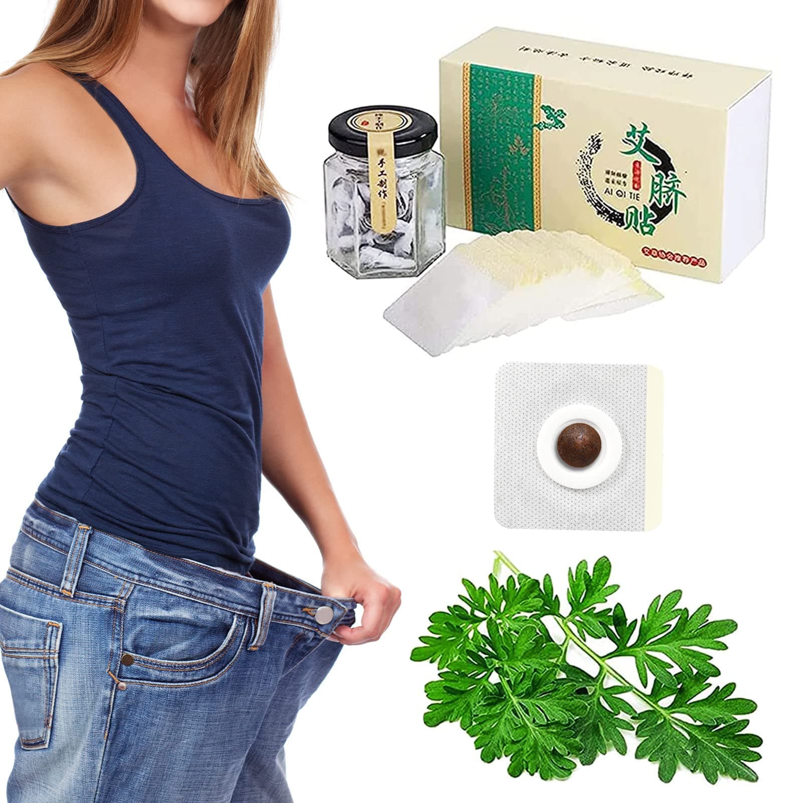 Effective Ancient Remedy Healthy Belly Pellets, Herbal Waist Pellet, Wormwood Mugwort Navel Sticker for Women and Men, Perfect Abdomen Waist Path Particle