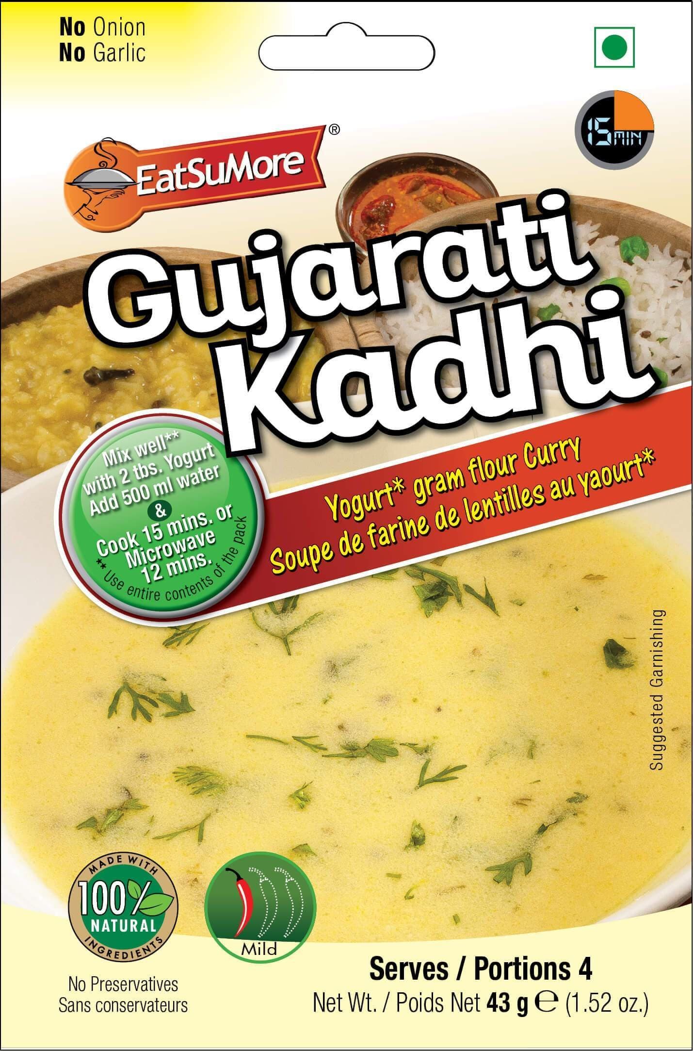 EATSUMORE Indian Gujarati Kadhi, 4.55 Oz (Pack of 3), Easy to Cook, Vegan, Microwavable, Instant Mix, Ready to Cook, Cooks in 15 min,No Preservatives