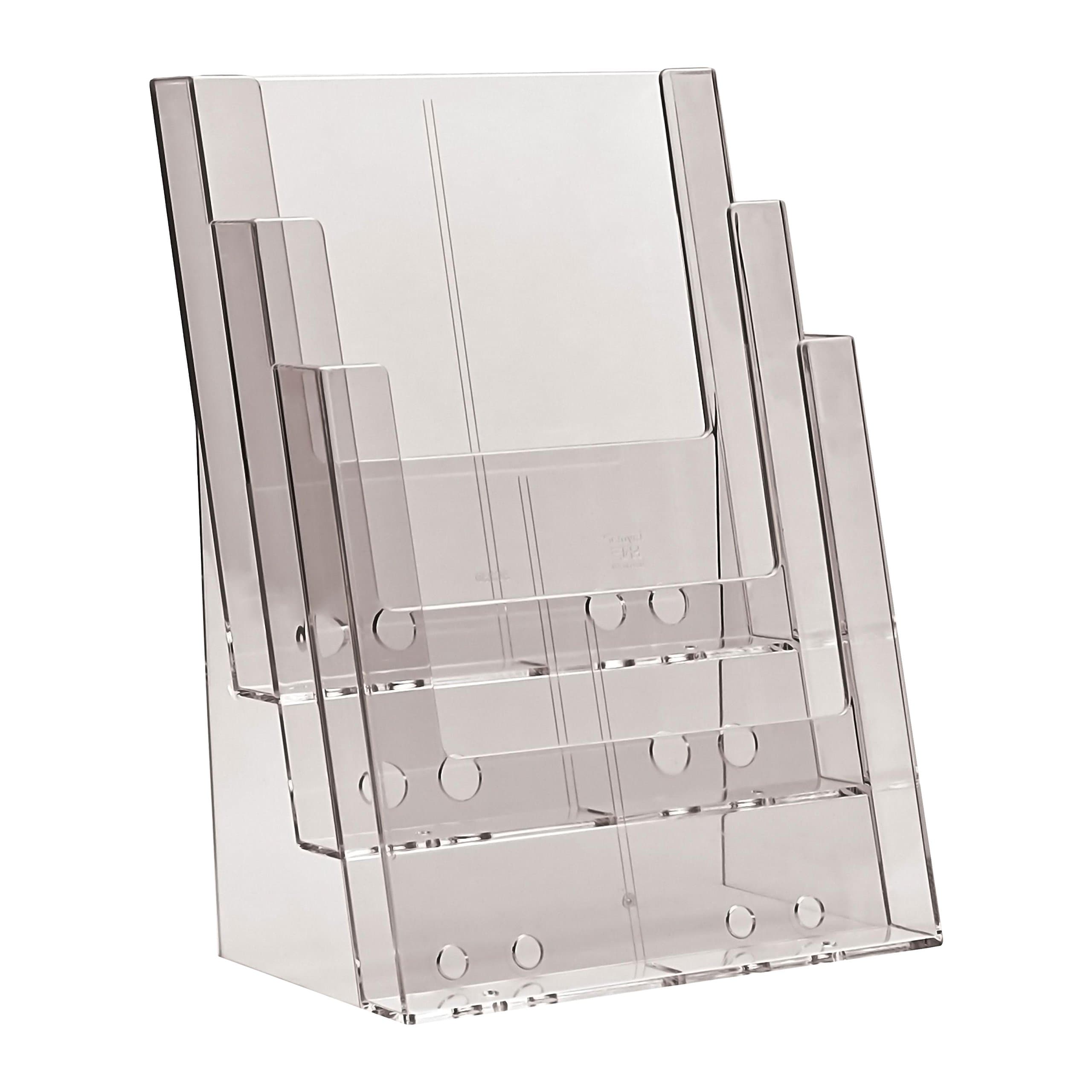 Taymar 3C230 Three Tier Dispenser for A4 Portrait Leaflets and Brochures - Clear
