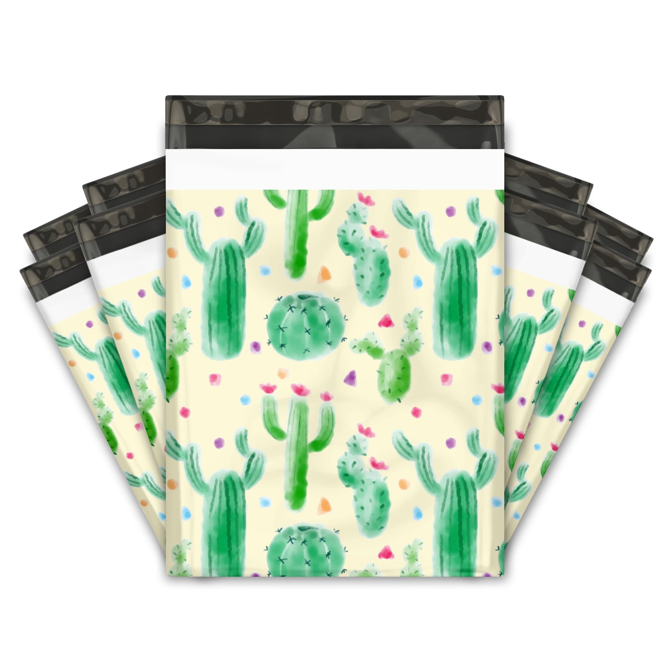 10x13 (100) Cactus Floral Designer Poly Mailers Waterproof Self Sealing Tear Resistant Polymailers Shipping Envelopes Premium Printed Bags For Small Businesses