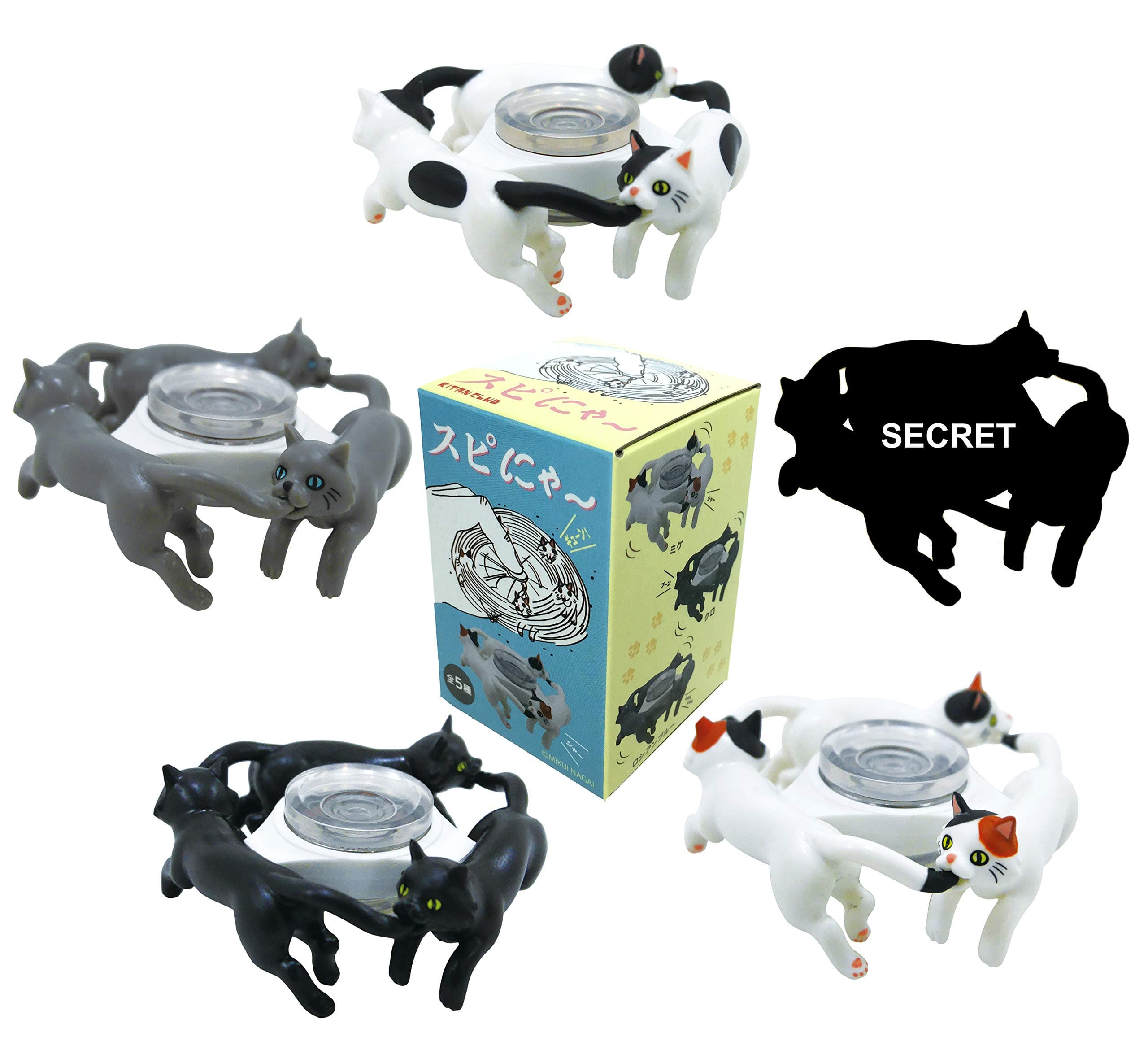 Kitan Club Fidget SpiMeow Plastic Toy - Blind Box Collectable Figurines - Fun, Versatile Decoration - Authentic Japanese Design - Made from Durable Plastic (1pc)