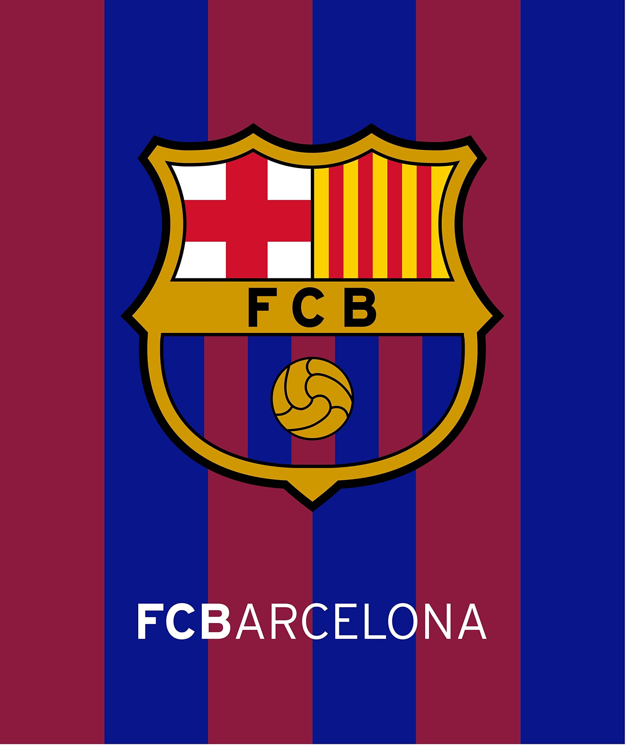 FCB Fc Barcelona Plush Raschel Throw Blanket with Sherpa Lining 50x60 1