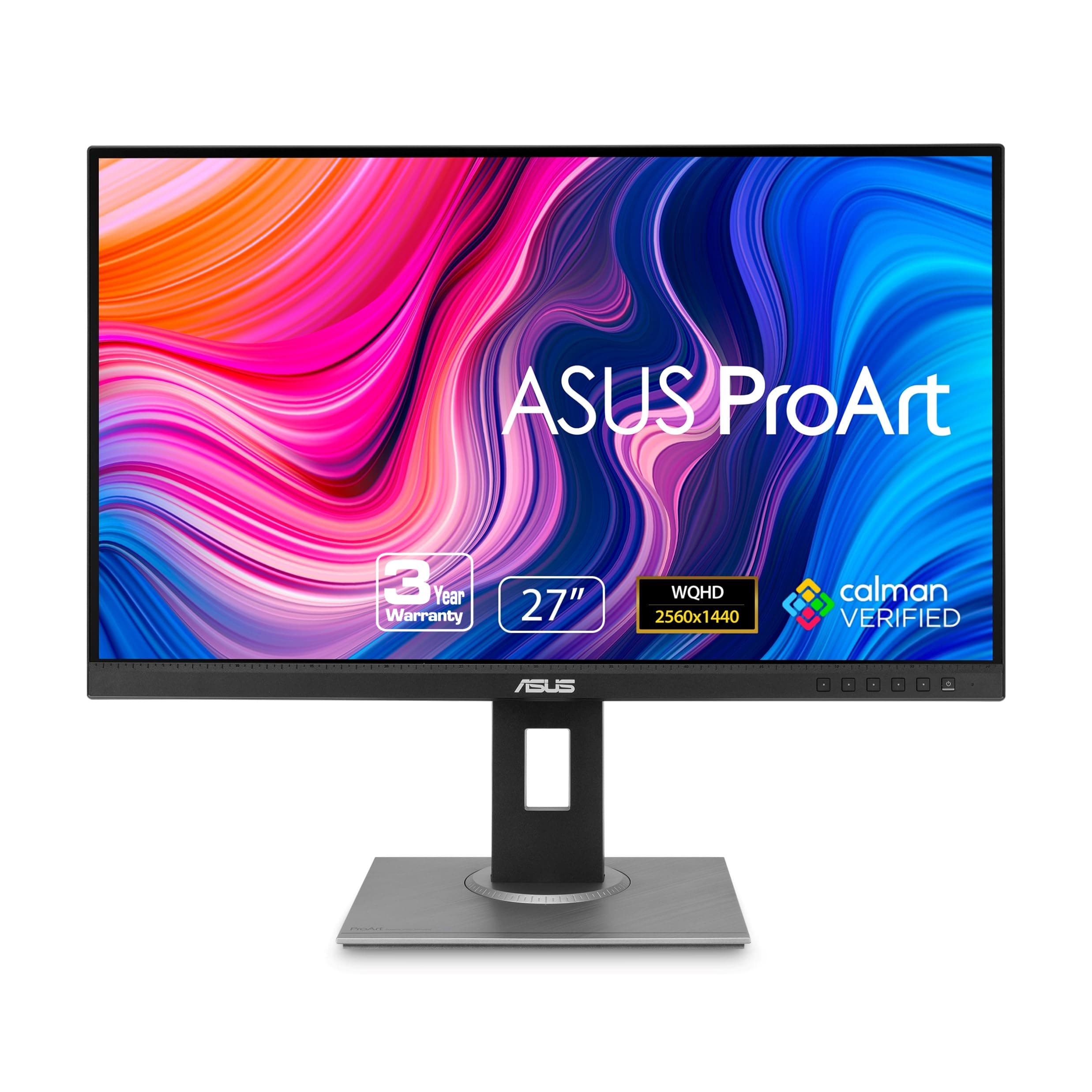 ASUS ProArt Display PA278QV 27” WQHD (2560 x 1440) Monitor, 100% sRGB/Rec. 709 ΔE < 2, IPS, DisplayPort HDMI DVI-D Mini DP, Calman Verified, Eye Care, Anti-glare, Tilt Pivot Swivel Height Adjustable