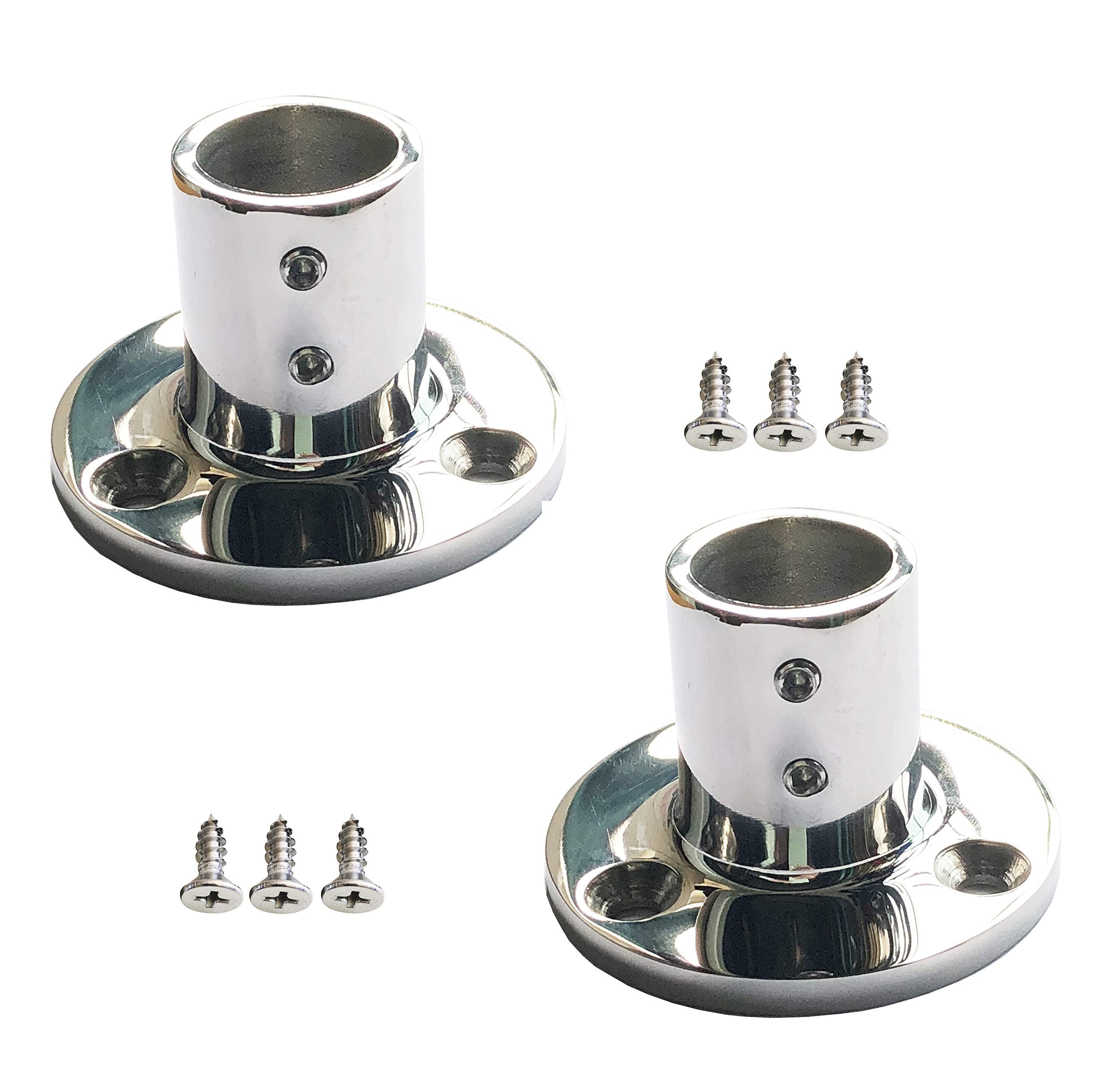GooMeng 90 Degree Boat handrail Round Base 1" 25mm,Marine 316 Stainless Steel,Boat Hand Rail Fitting(1 Pair)