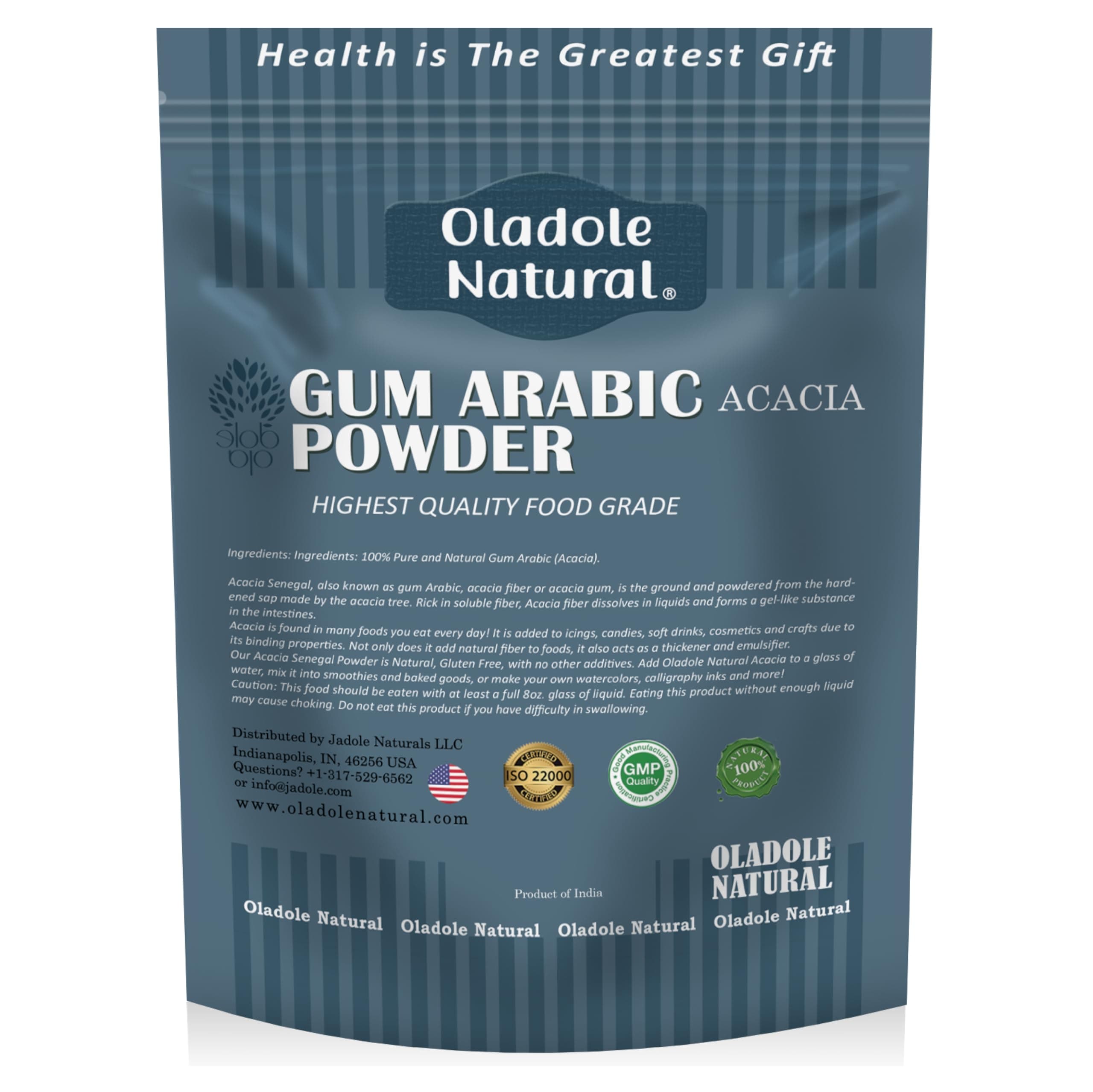 Oladole Natural Gum Arabic (Acacia) Powder- 100g | Food Thickener Premium Fiber Source For Digestive Health, Heart & Gut Health, Manage Cholesterol Level | Non-GMO, Gluten- Free