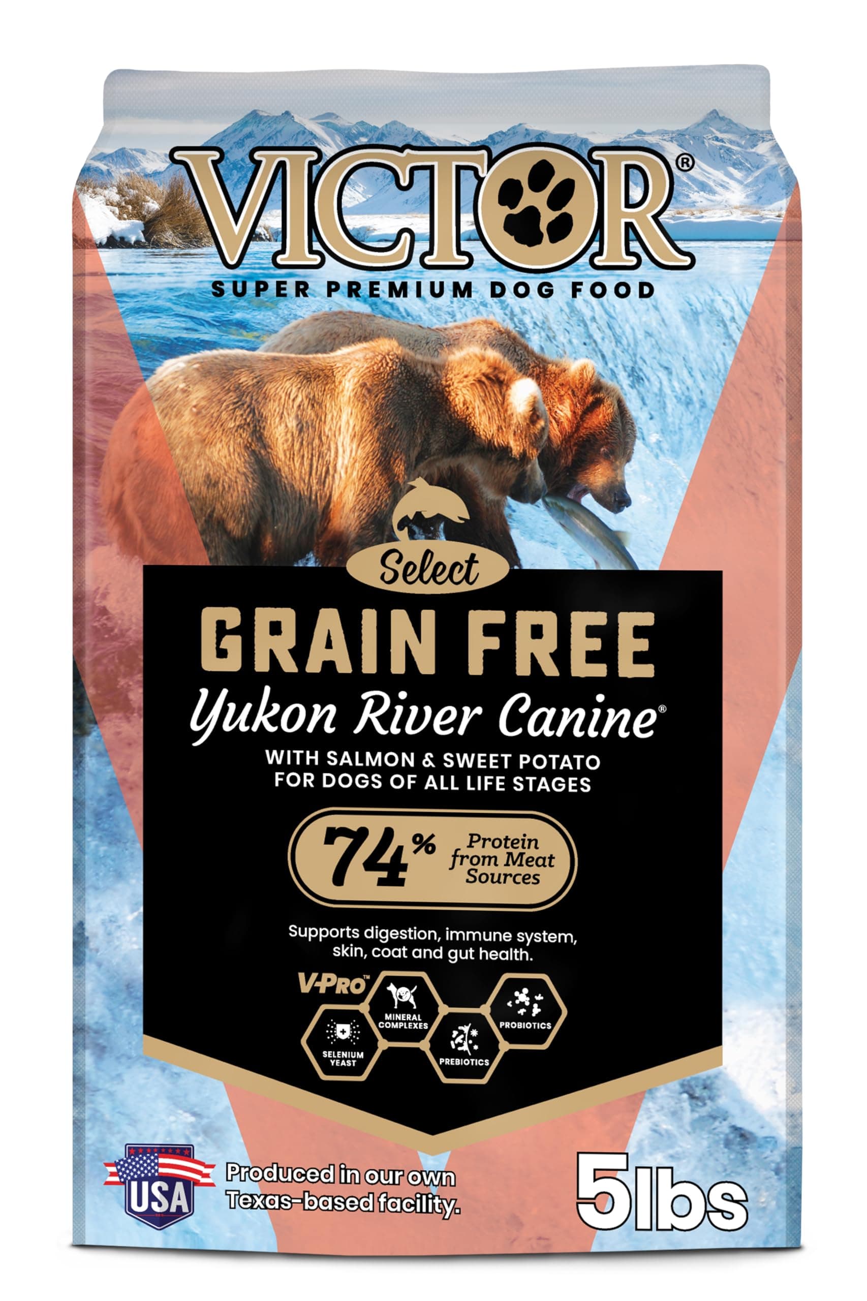 VICTOR Super Premium Dog Food – Grain Free Yukon River Canine – Supports Immune & Digestive Health for Dogs of All Life Stages – High Protein Dry Dog Food for All Normally Active Dogs, 5 lb