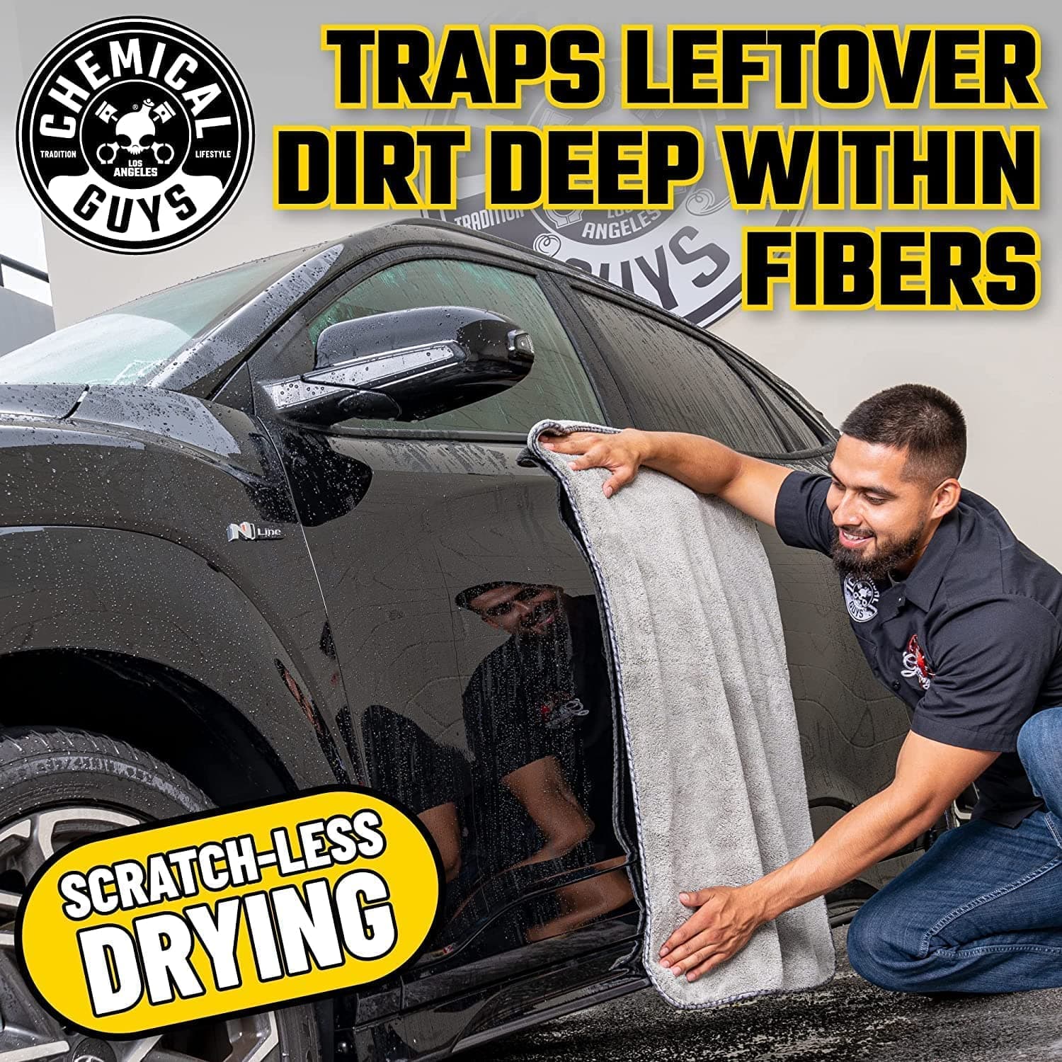 Chemical Guys Woolly Mammoth Large, Super Absorbent and Soft Microfiber Towels for Cars, Gray (36 x 25 inches) 2-Pack