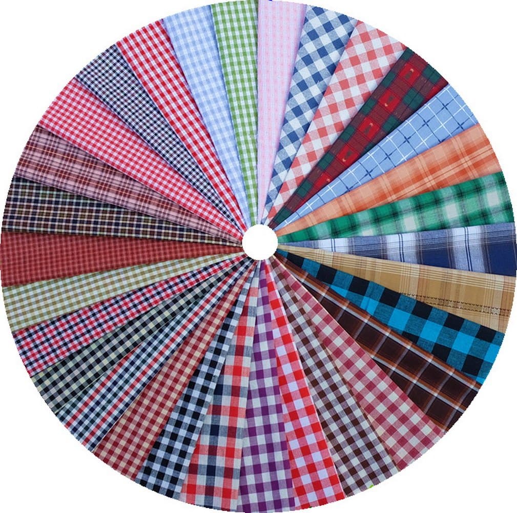 Grannycrafts 30pcs 20x30cm Top Cotton Craft Yarn-dyed Fabric Bundle Squares Patchwork Lint Cloth Fabric Tissue DIY Sewing Scrapbooking Quilting Checks Series