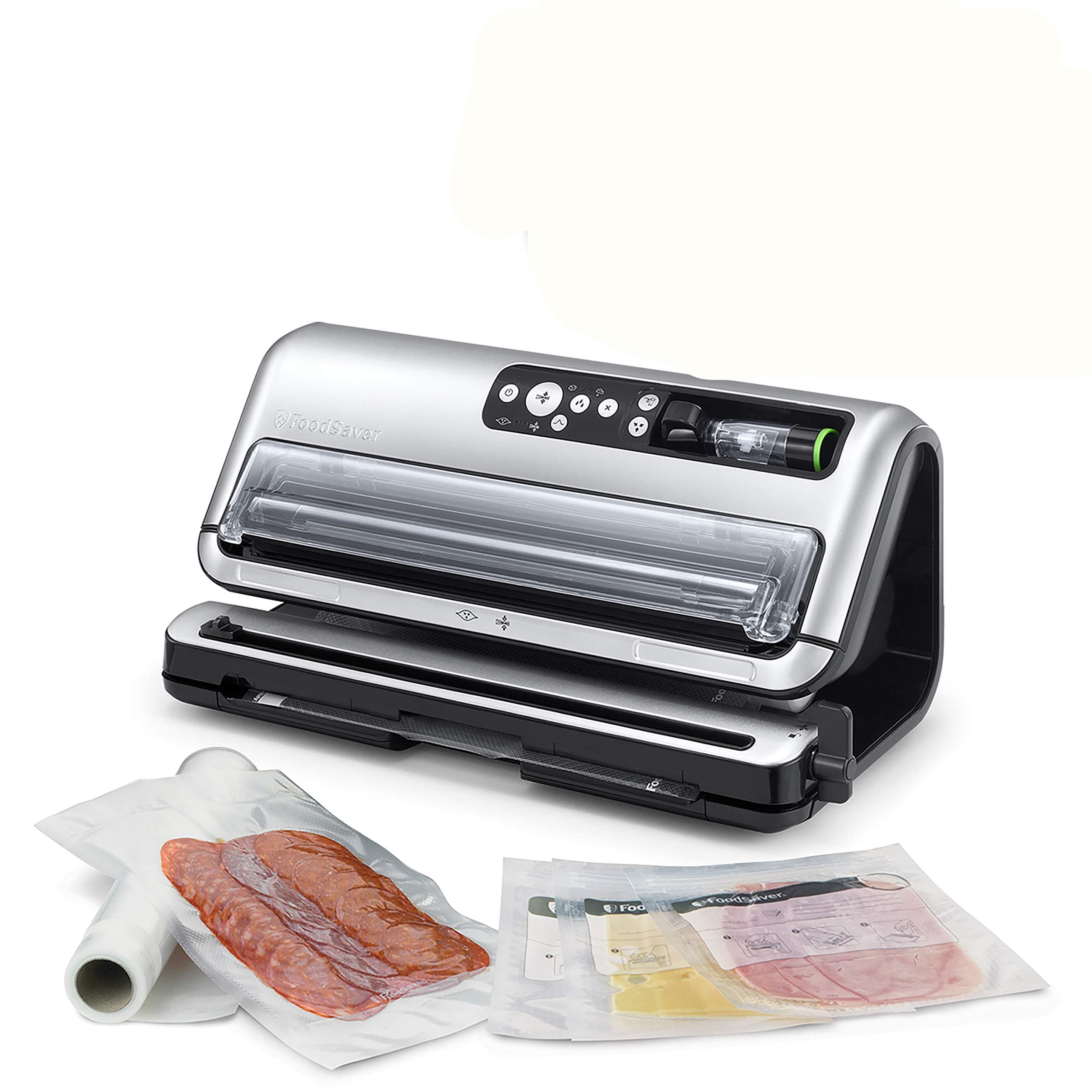 FoodSaver Food Vacuum Sealer Machine, Fully Automated with Roll Storage & Bag Cutter, Includes Assorted Vacuum Bags, FFS006