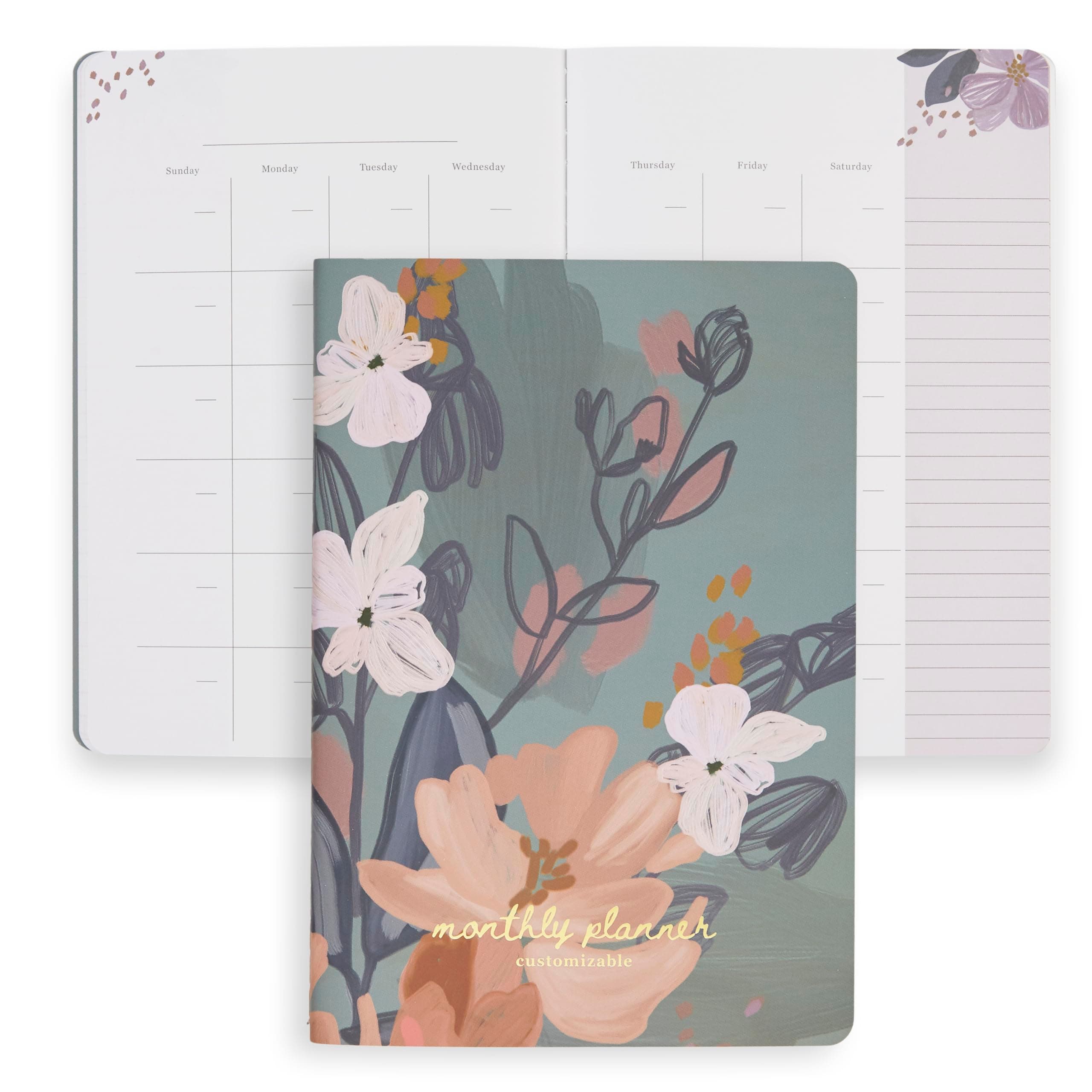 Erin Condren Undated 12 Months Petite Planner - Bold Blooms | Built-in Pocket, Lined Note Pages, Stickers Included by Erin Condren