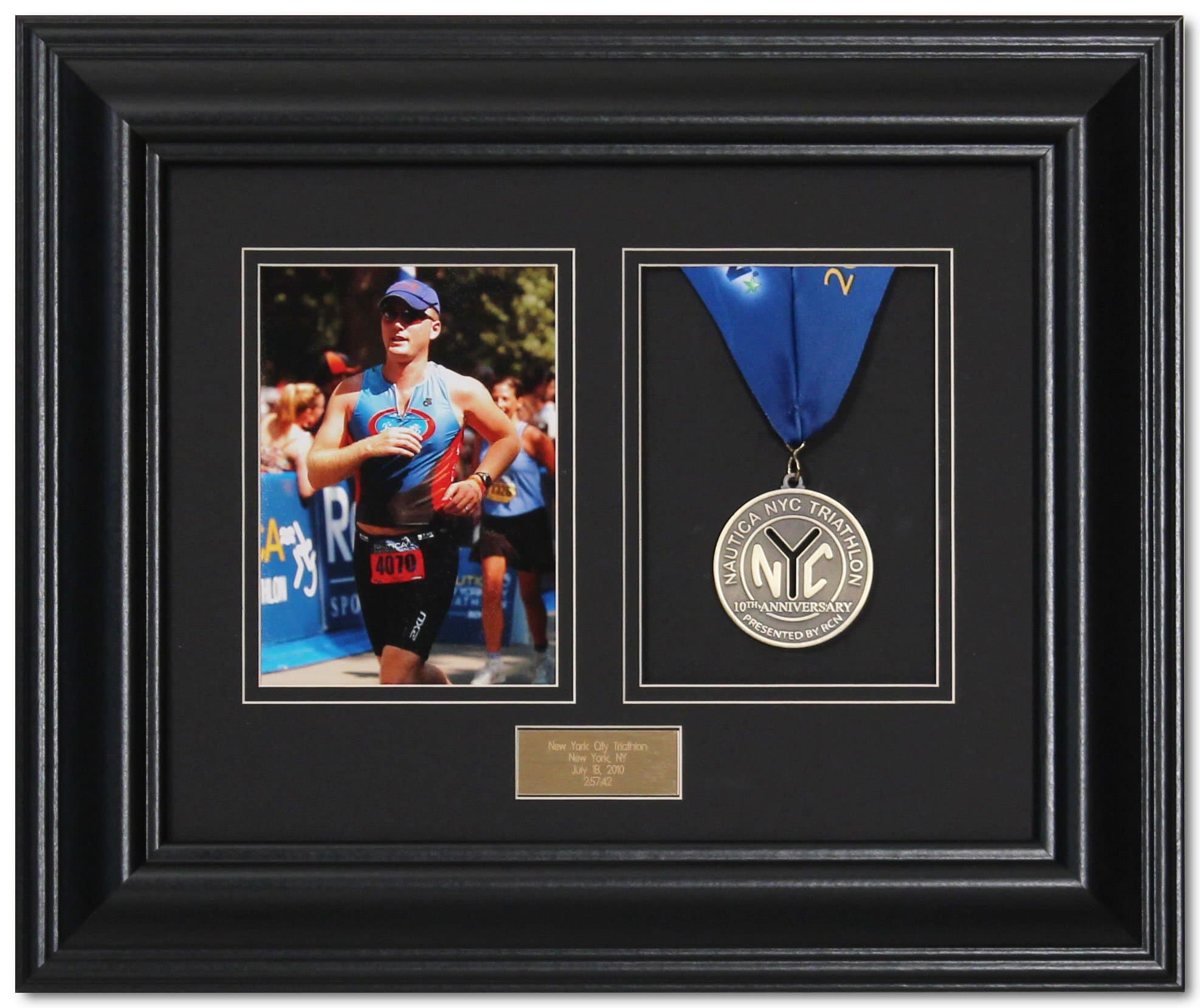 Marathon and Triathlon Photo and Finishing Medal Framing Kit - Satin Black