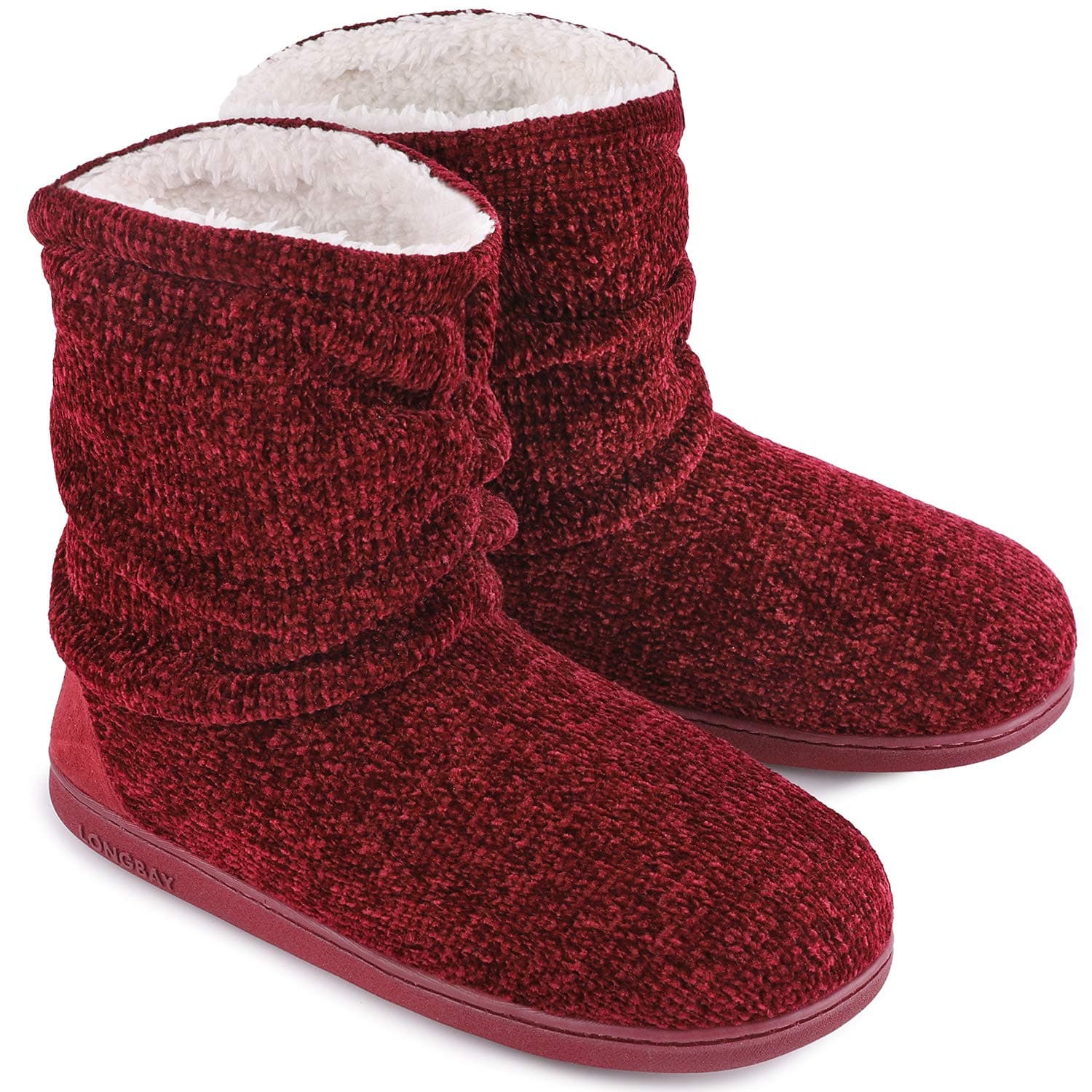 Women's Warm Slipper Boots Plush Fleece Lining Memory-Foam Cushioning Non-Slip Ladies House Shoes Indoor Outdoor