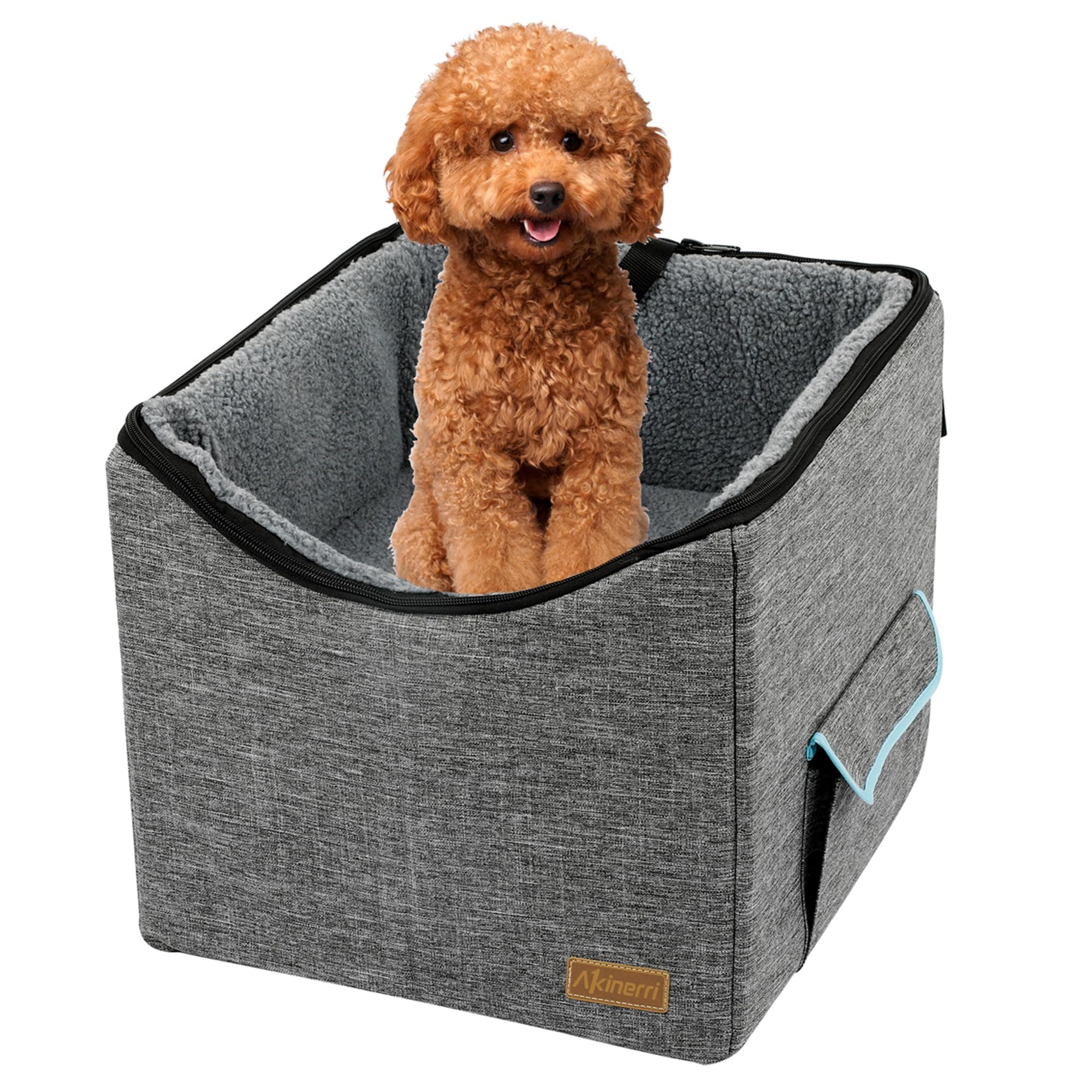 Akinerri Booster Car Seat with Pet Bed at Home for Small Dogs, Cats and Large Dog (Medium, Grey)