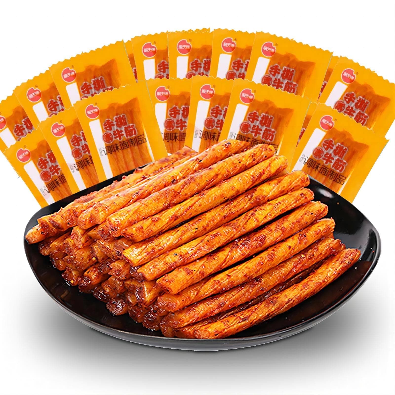 LaTiao Spicy Strips 500g /17.6 Oz, La Tiao Chinese Snacks Made from Wheat Konjac Flour,Exotic Asian Instant Snack Pack Suit for Halloween Christmas Office Party Camping