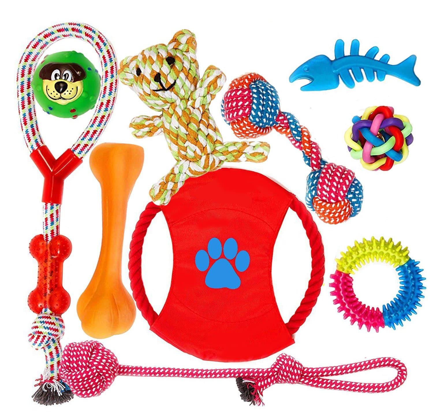 FONPOO Dog Toys for Aggressive Chewers Indestructible Dog Toys Kong Dog Toys Squeak Durable Dog Toys Dog Birthday Gifts