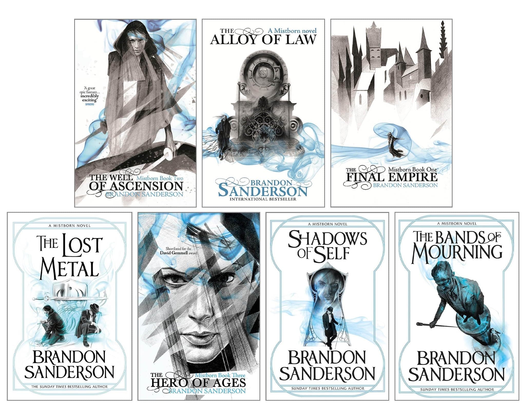 Mistborn Series 7 Books Collection Set (The Final Empire, The Well Of Ascension, The Hero Of Ages, The Alloy of Law, Shadows of Self, The Bands of Mourning & The Lost Metal)