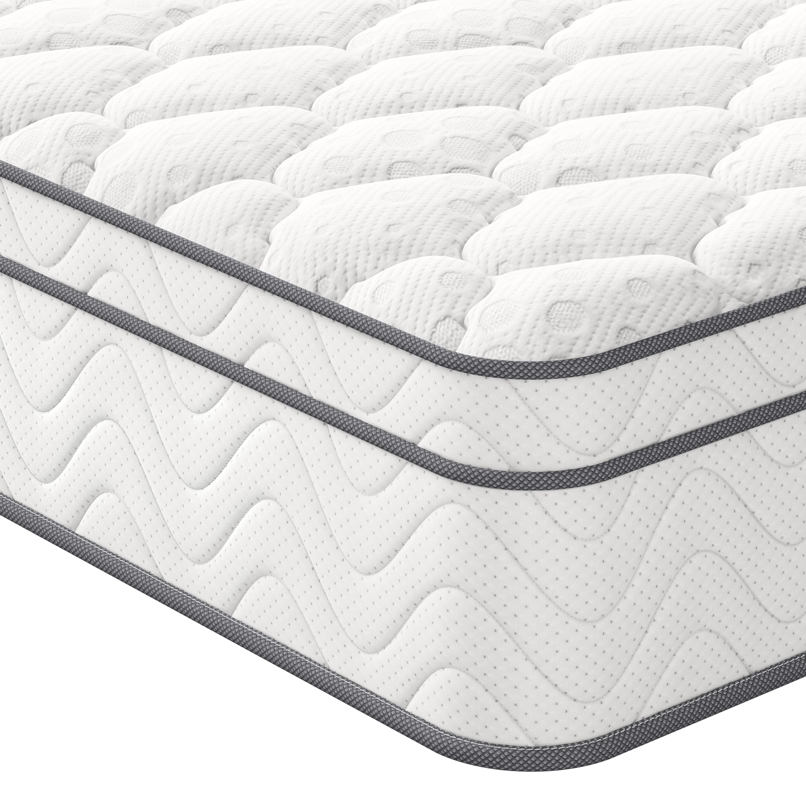 Double Mattress, 10.3 Inch Hybrid Mattress 4FT6 with Breathable Foam and Individually Pocket Spring - Medium Firm, Classic Box Top Collection(135x190x26cm)