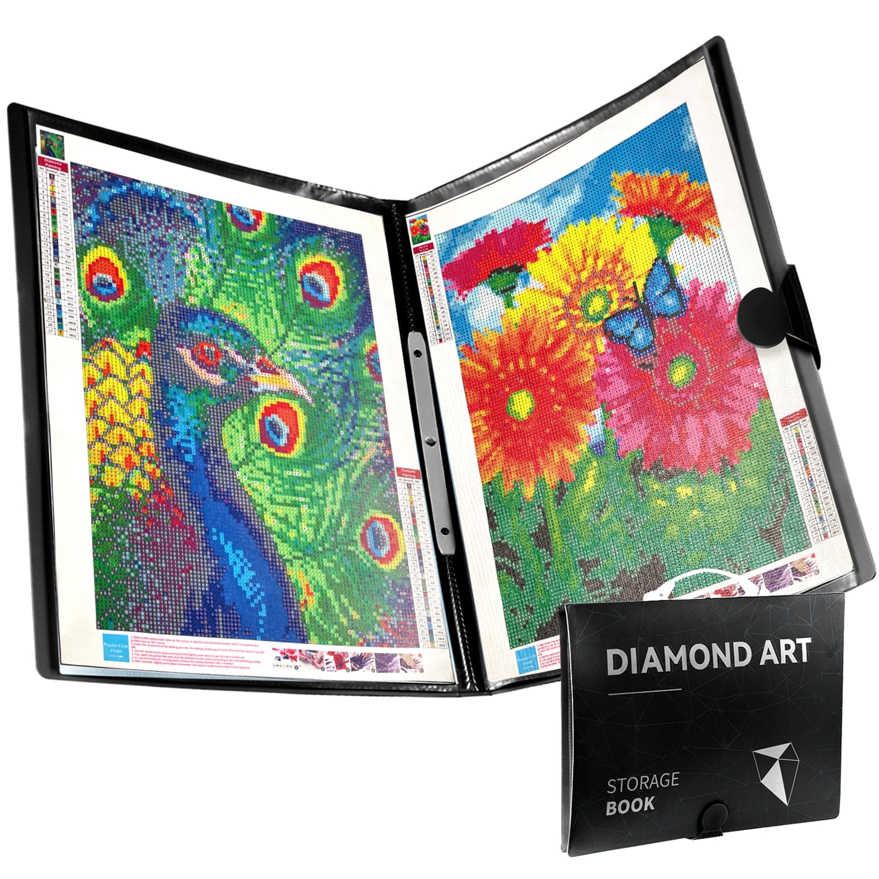 TTPOLONG A2 Diamond Painting Storage Book, Diamond Art Portfolio Book 30 Pags Clear Pockets Plastic Sleeves(22.5X16.7 Inch)