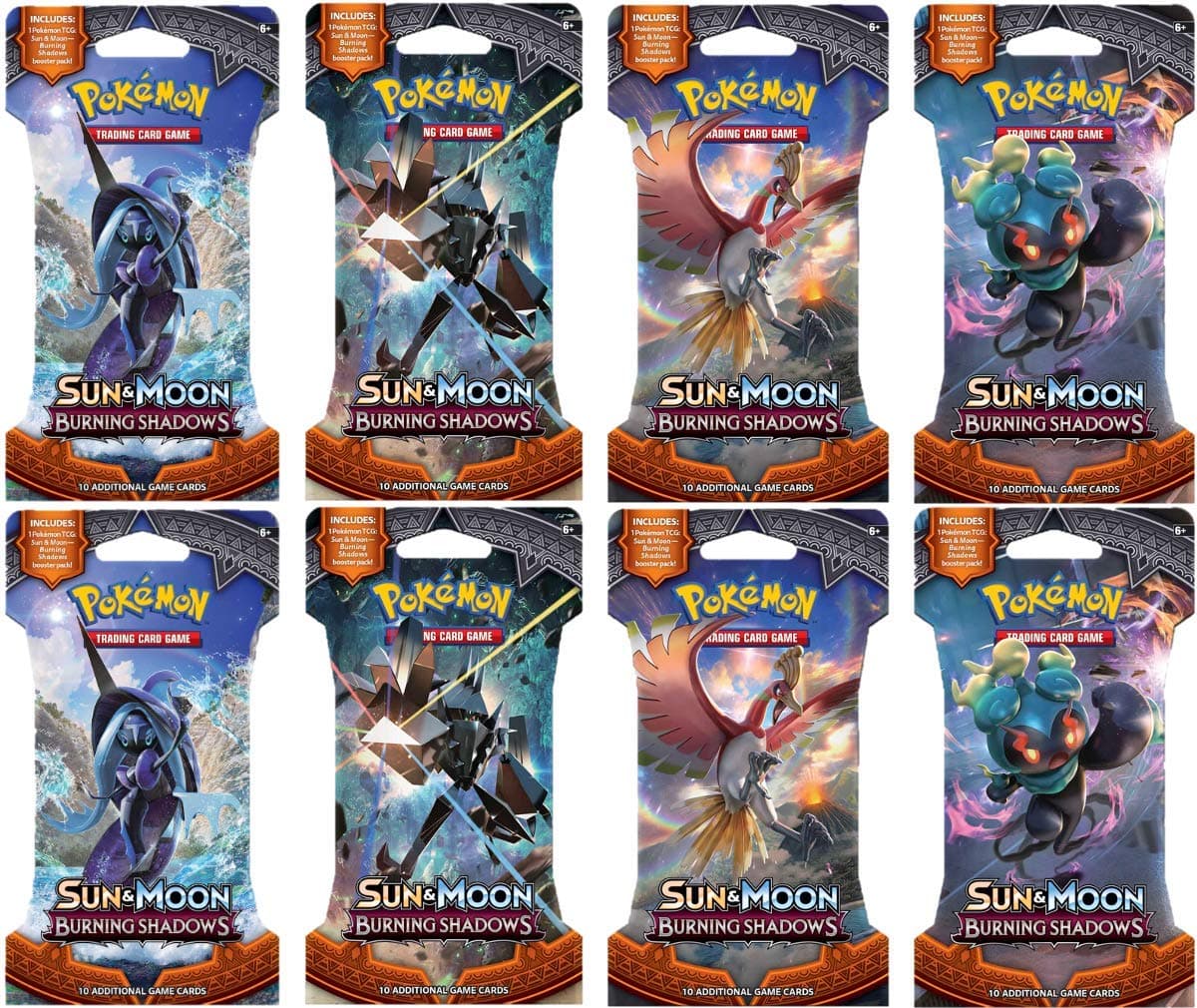 Pokemon TCG Sun & Moon - Burning Shadows 8 Booster Pack Bundle