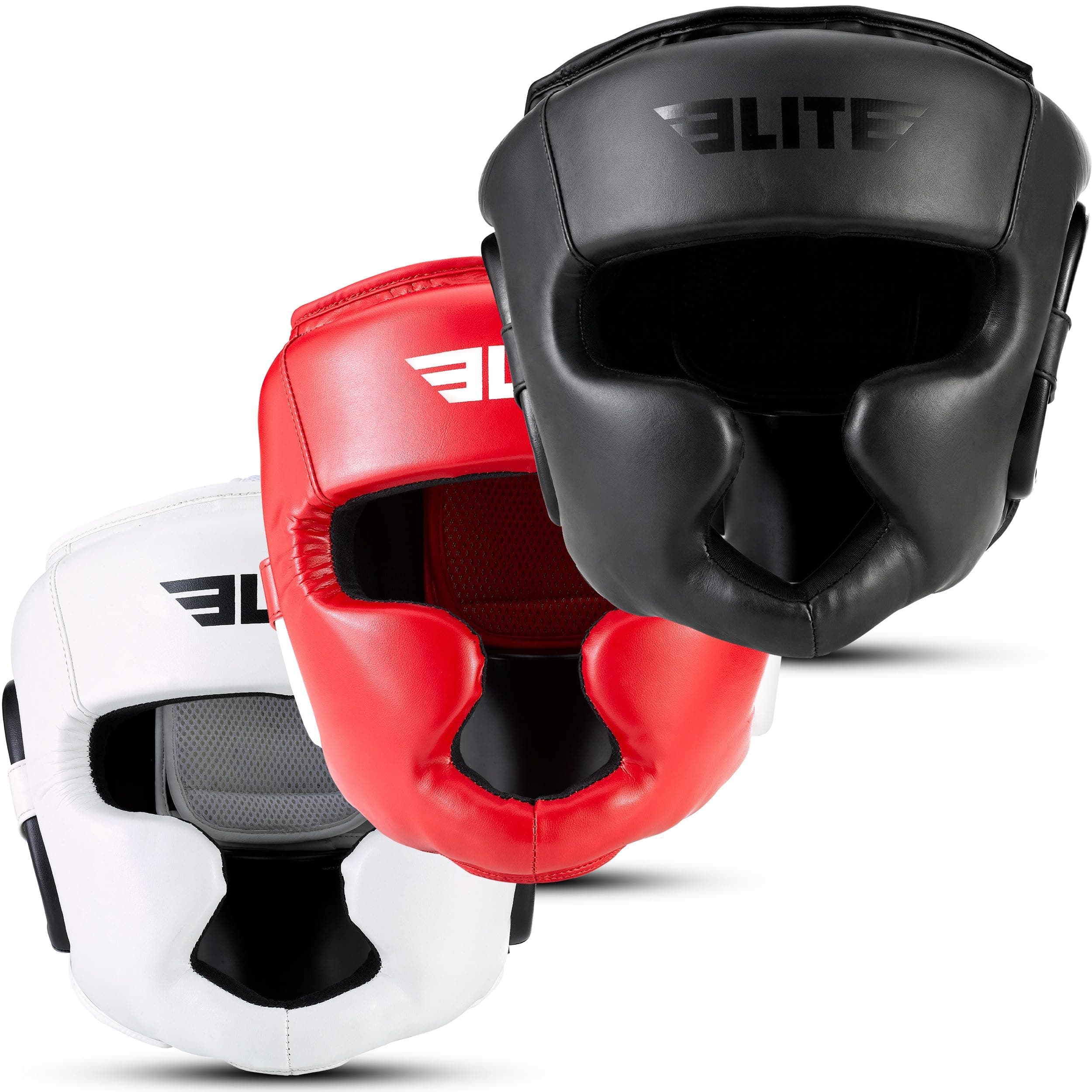 Elite Sports Boxing Headgear Men, Boxing Head Guard Sparring Gear, MMA Headgear Kickboxing Muay Thai Training Helmet, Protective Fighting Gear, Adjustable Face Protection