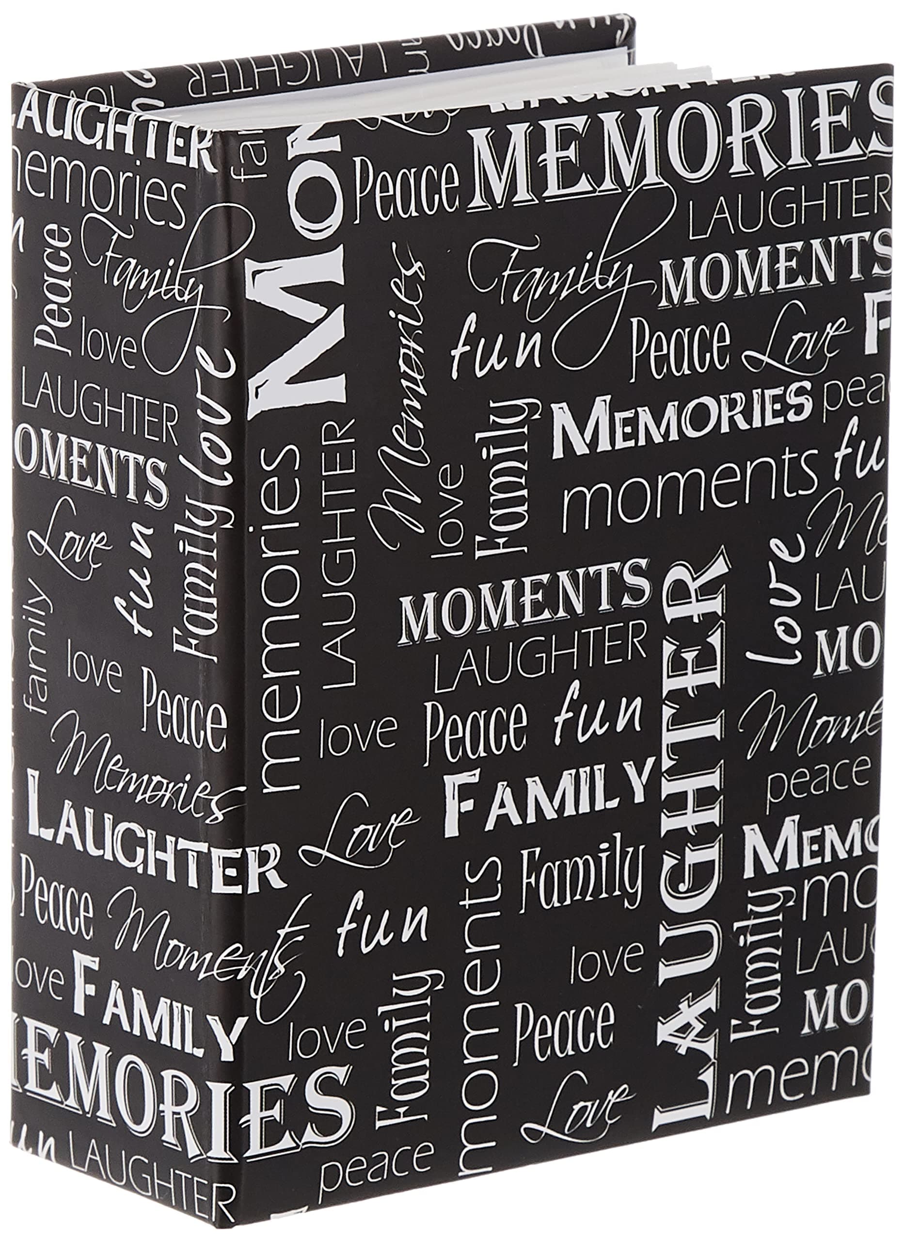 Pioneer Photo Albums A4-100 Black & White Photo Album, 100 Pockets, 4x6 Inches, Black & White Letters