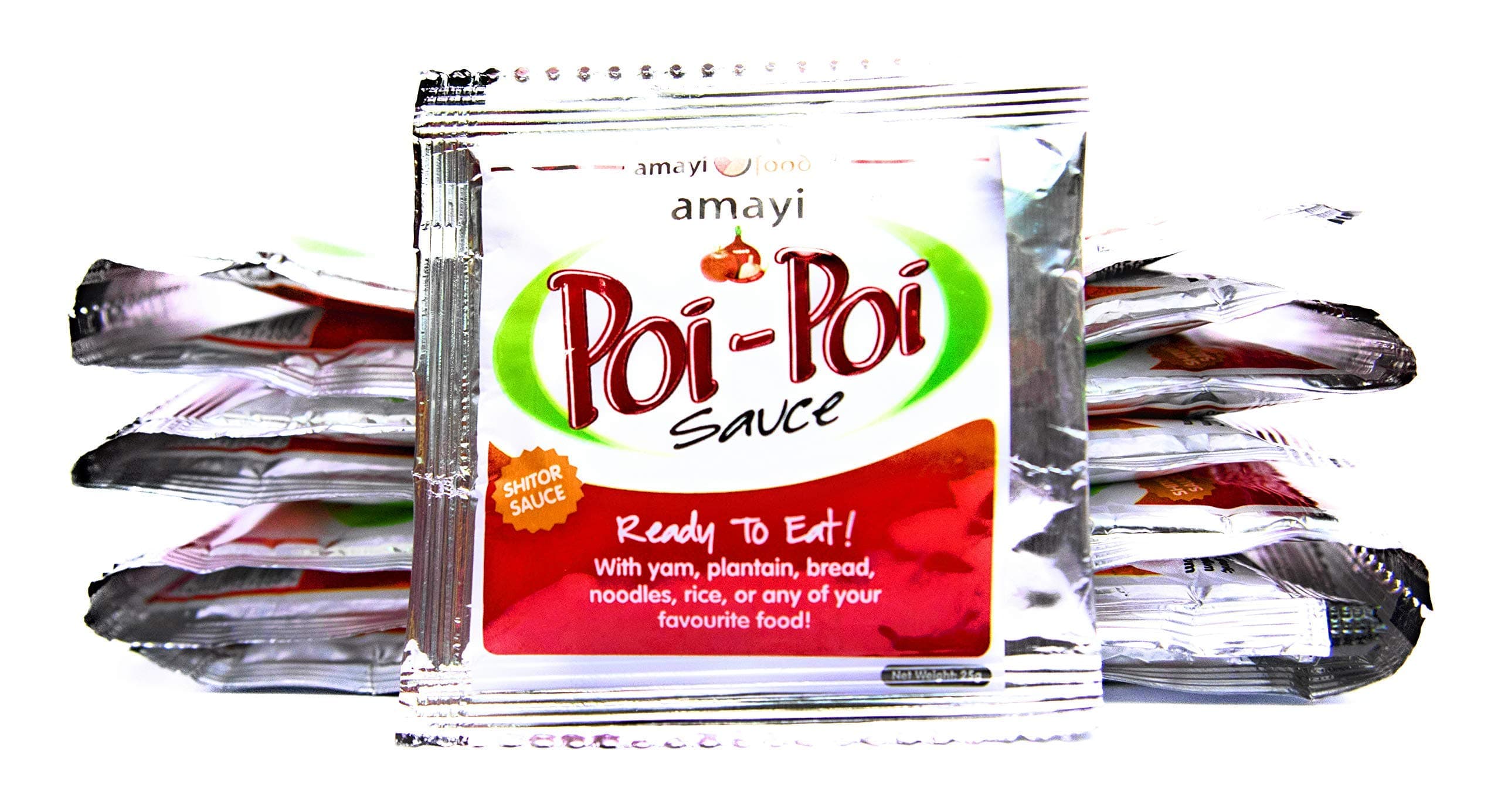 Poi-Poi Hot Sauce 25g sachet | Pack of 10 | A Scotch Bonnet Hot Sauce | Tropical African Shito Hot Sauce