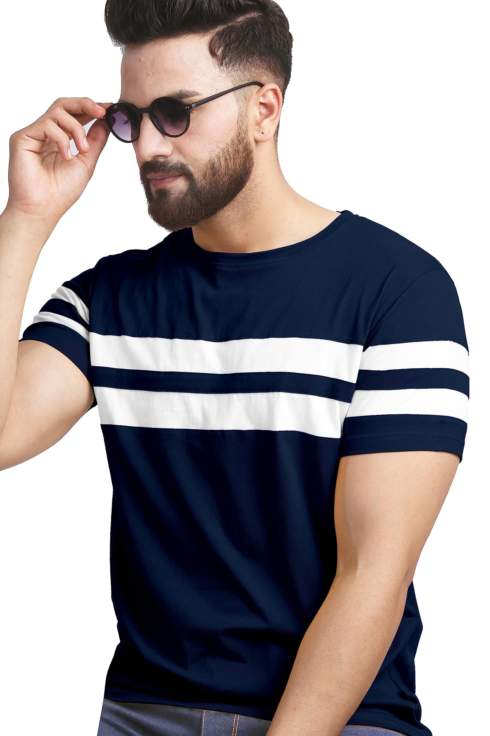 AUSK T-Shirt for Mens Double Stripes on Chest