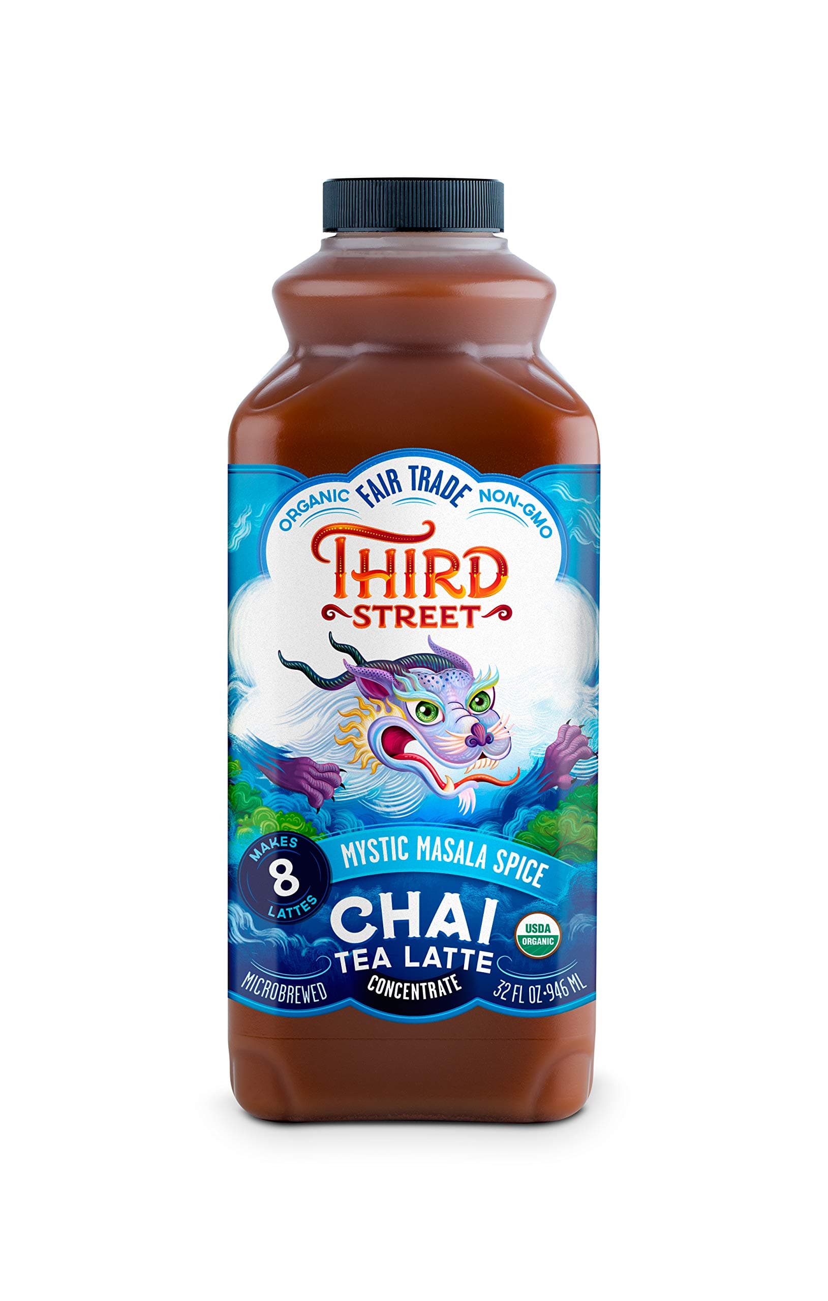 Third Street Chai, Authentic Chai, 32-Ounce Plastic Bottles (Pack of 6)