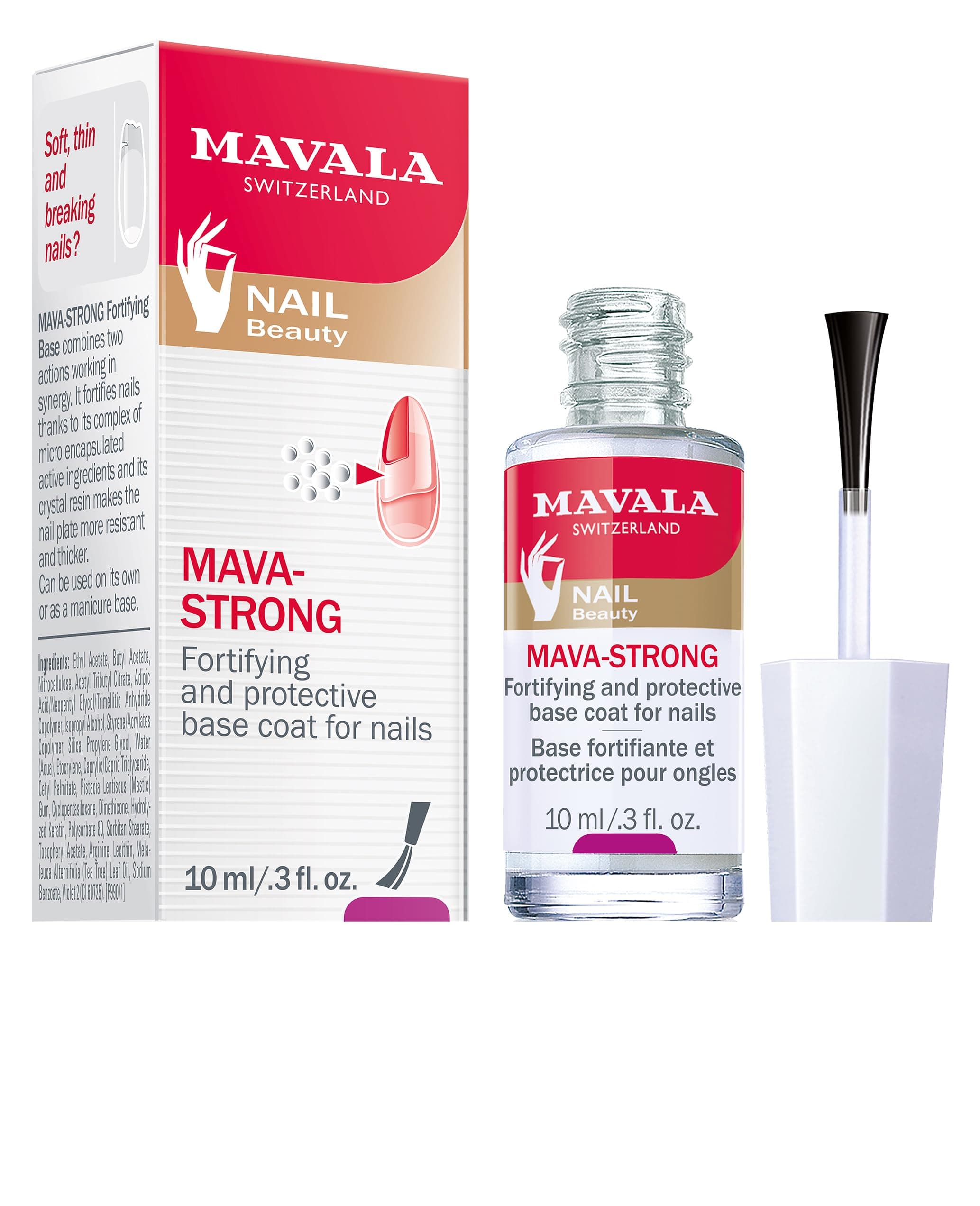 Mava-Strong Fortifying Base Coat | Healthy Nails | Strengthens and Protects Damaged Nails | Reduces Micro-Flaking and Dehydration | Colorless, Shiny 0.3 Ounce
