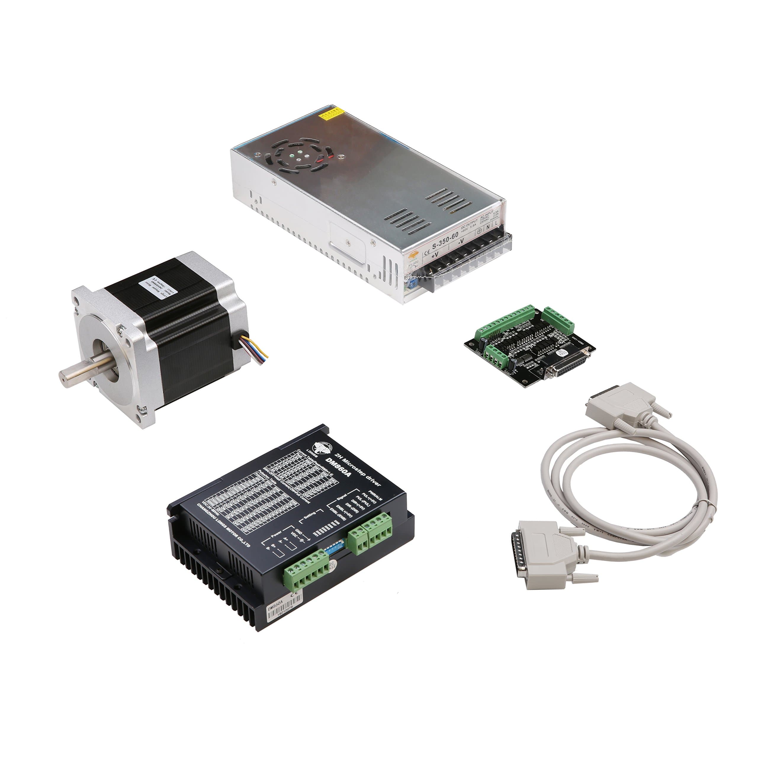 1axis Nema34 Stepper Motor Dual Shaft 1600oz 3.5a 151mm & Driver CNC