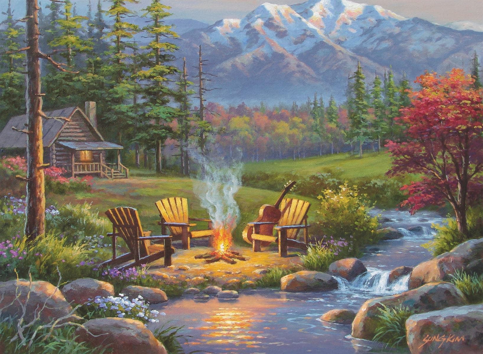 Riverside Livingroom Puzzle - Part of Great Outdoors Series | Unique 300 Piece Challenge for Adults | Softclick Technology Eco-Friendly Materials