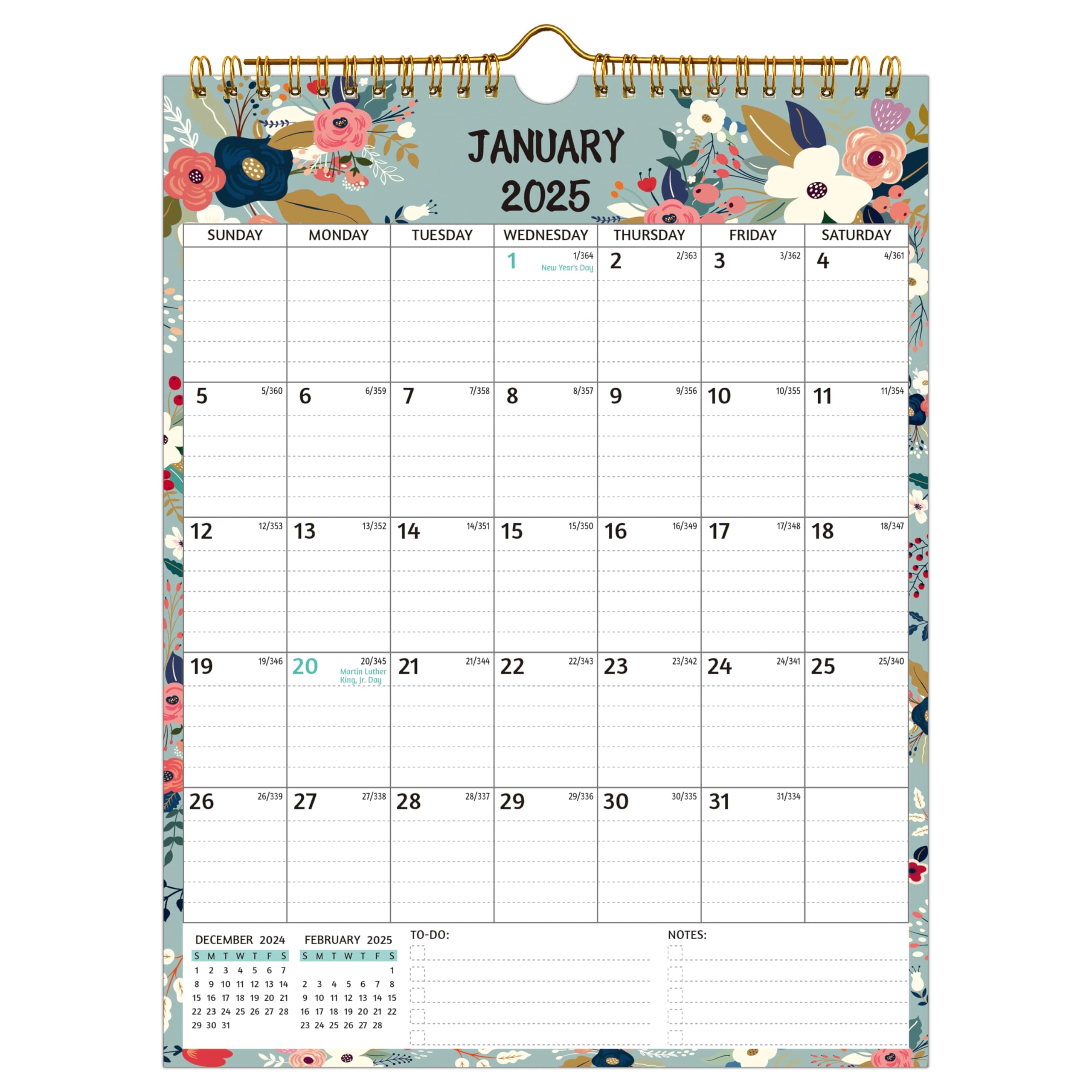 Wall Calendar 2025-2026 – 2 Year Calendar 2025-2026, 8.5 x 11 In, Jan 2025 - Dec 2026, 2025 Calendar 24 Months, Small Monthly Calendar 2025 Vertical, Ruled Blocks, Thick Paper, Holidays, To-do & Notes