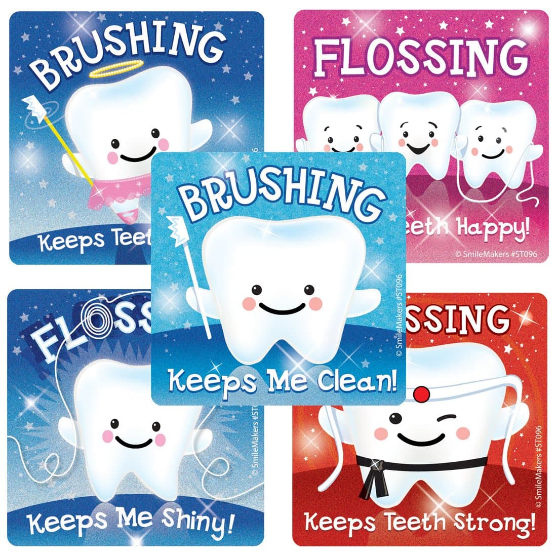 Glitter Teeth Stickers - Prizes and Giveaways - 75 per Pack