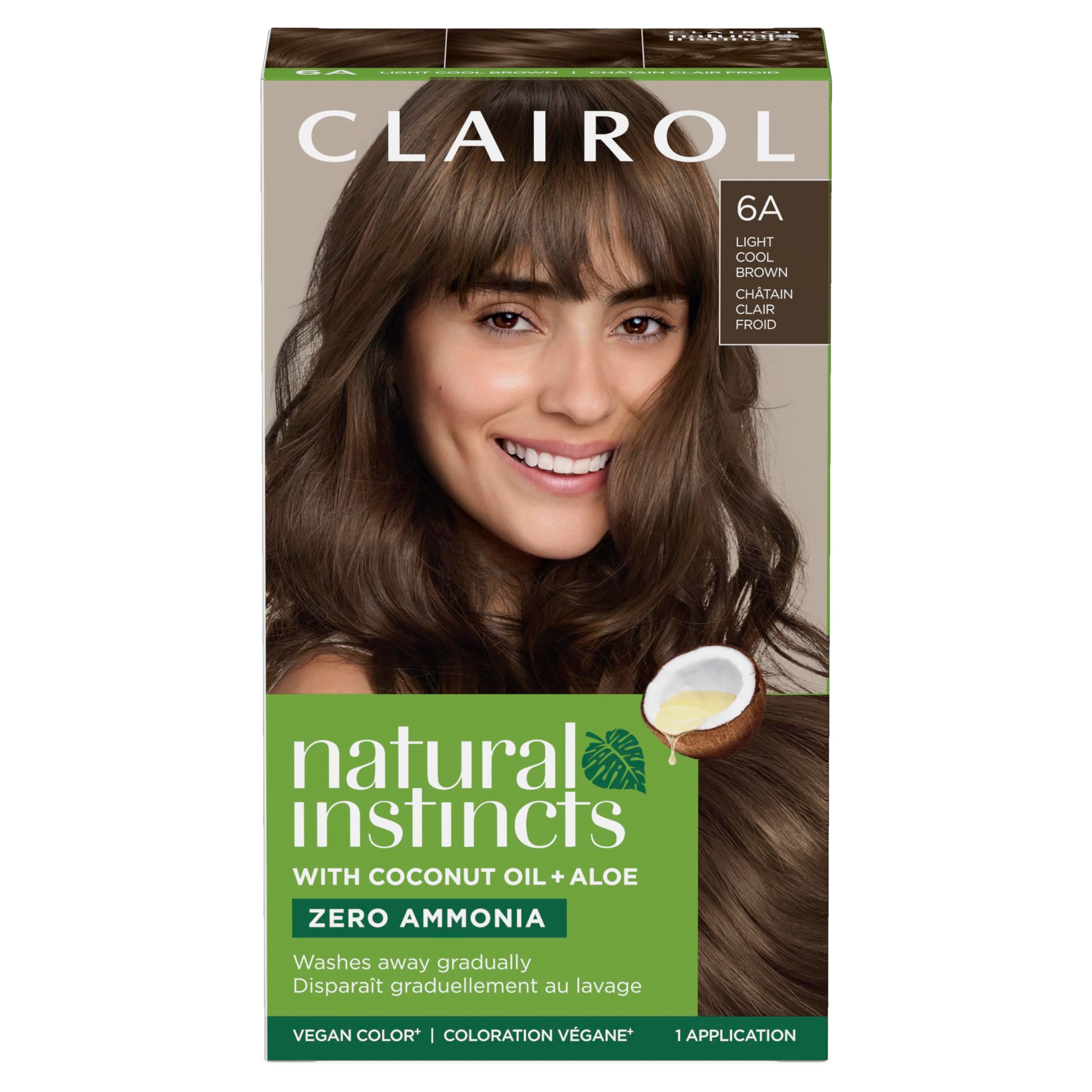 Natural Instincts Demi-Permanent Hair Dye, 6A Light Cool Brown Hair Color, Pack of 1