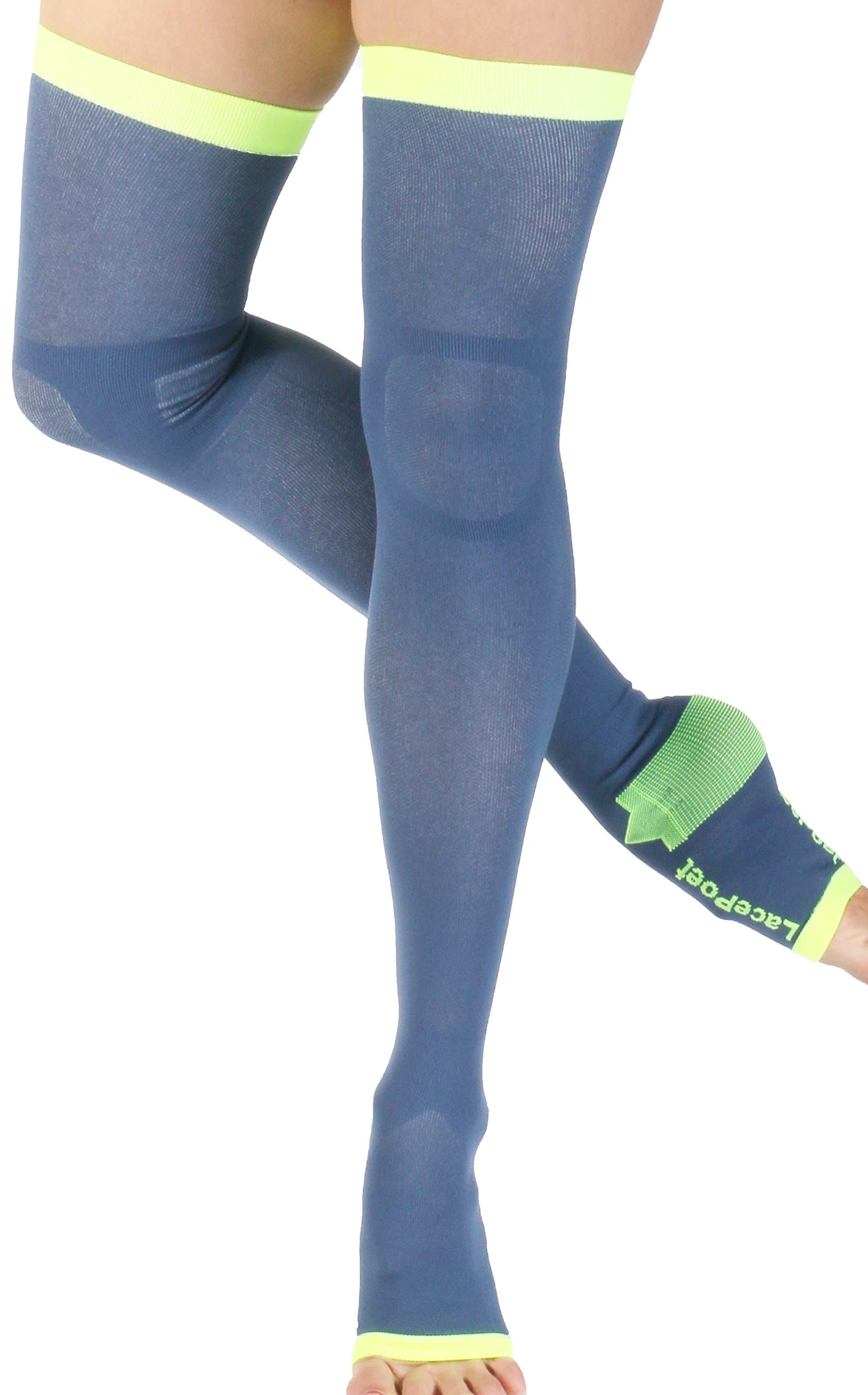Lace Poet Yoga/Sleep Thigh-High Compression Toeless Socks MULTIPLE COLORS