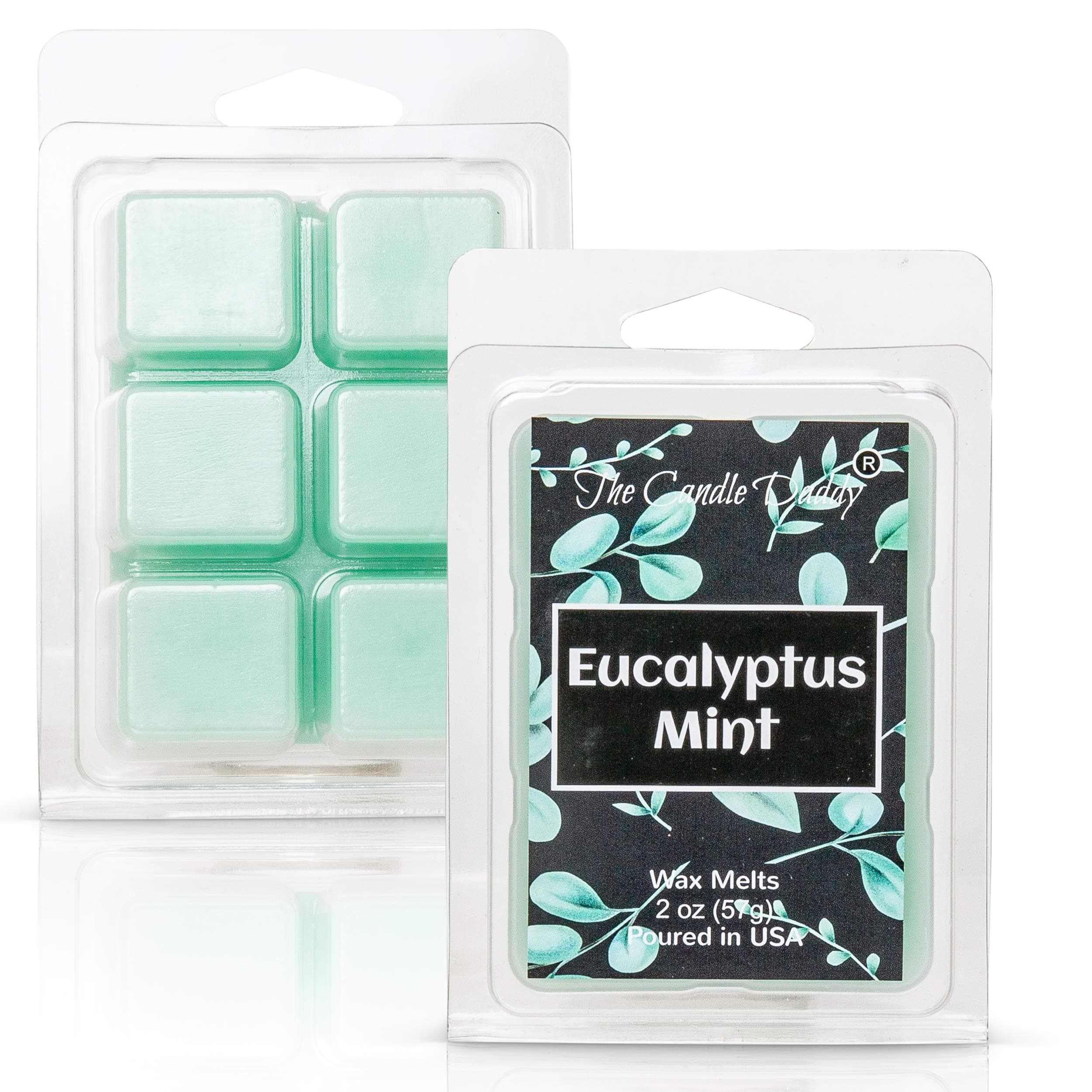 Eucalyptus Mint Wax Melts - 6-Pack/2oz Highly Scented Paraffin & Soy Blend Cubes - Refreshing Aromatherapy for Home & Office -Long-Lasting Fragrance for All Warmers -Hand-Poured in Greenfield, Indiana