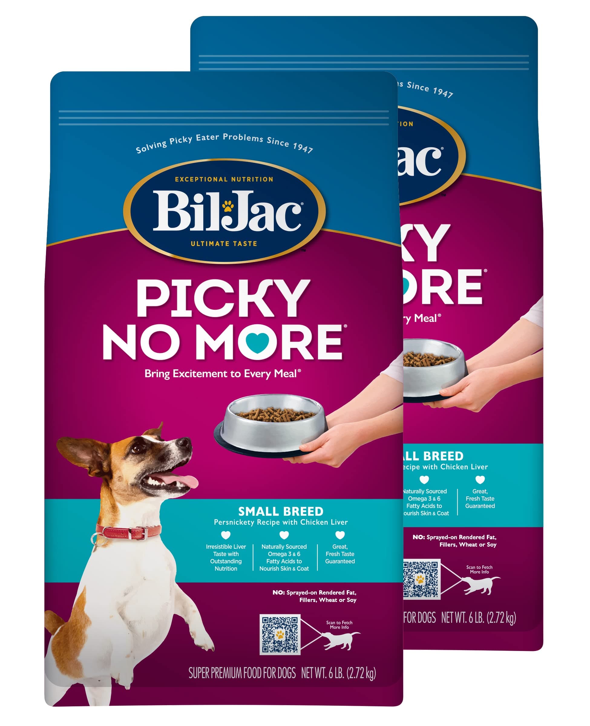 Picky No More Small Breed Formula Dry Dog Food, All Life Stages, Made with Real Chicken Liver, 6lb (2-Pack)