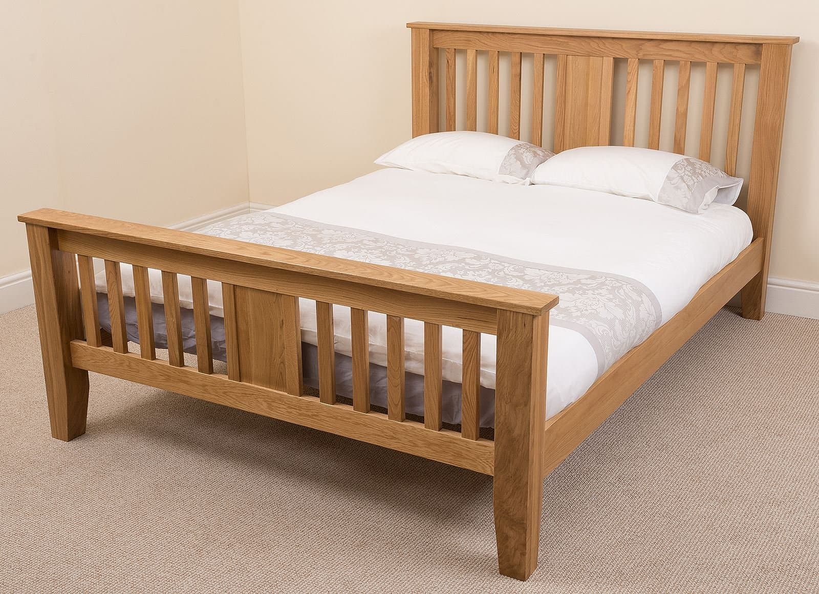 Boston Solid Oak 5ft King-size Bed Frame,(220 x 164 x 110 cm)