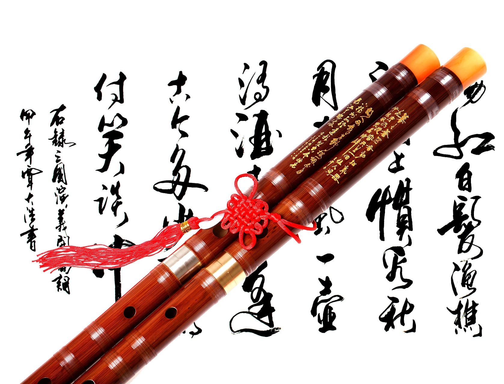 Bamboo Flute Dizi,NICOSHINE Traditional Handmade Chinese Musical Instrument In E Key(Senior Cupronickel Double Insert)