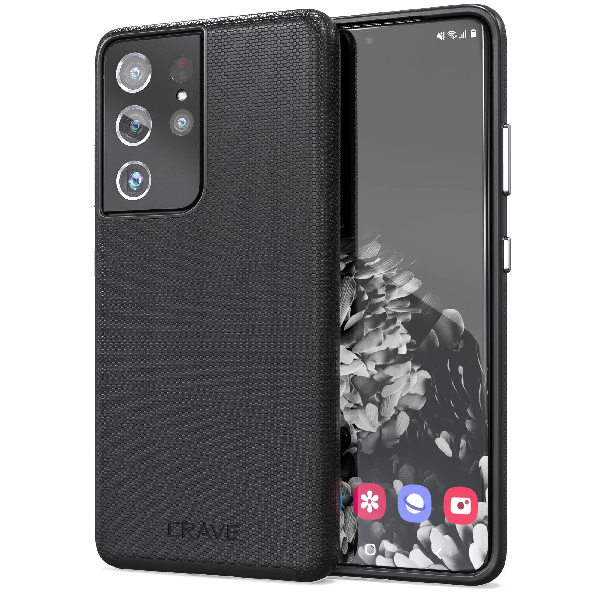 Crave for Galaxy S21 Ultra Case, Shockproof Protection Dual Layer Case for Samsung Galaxy S21 Ultra 5G (6.8 inch) - Black
