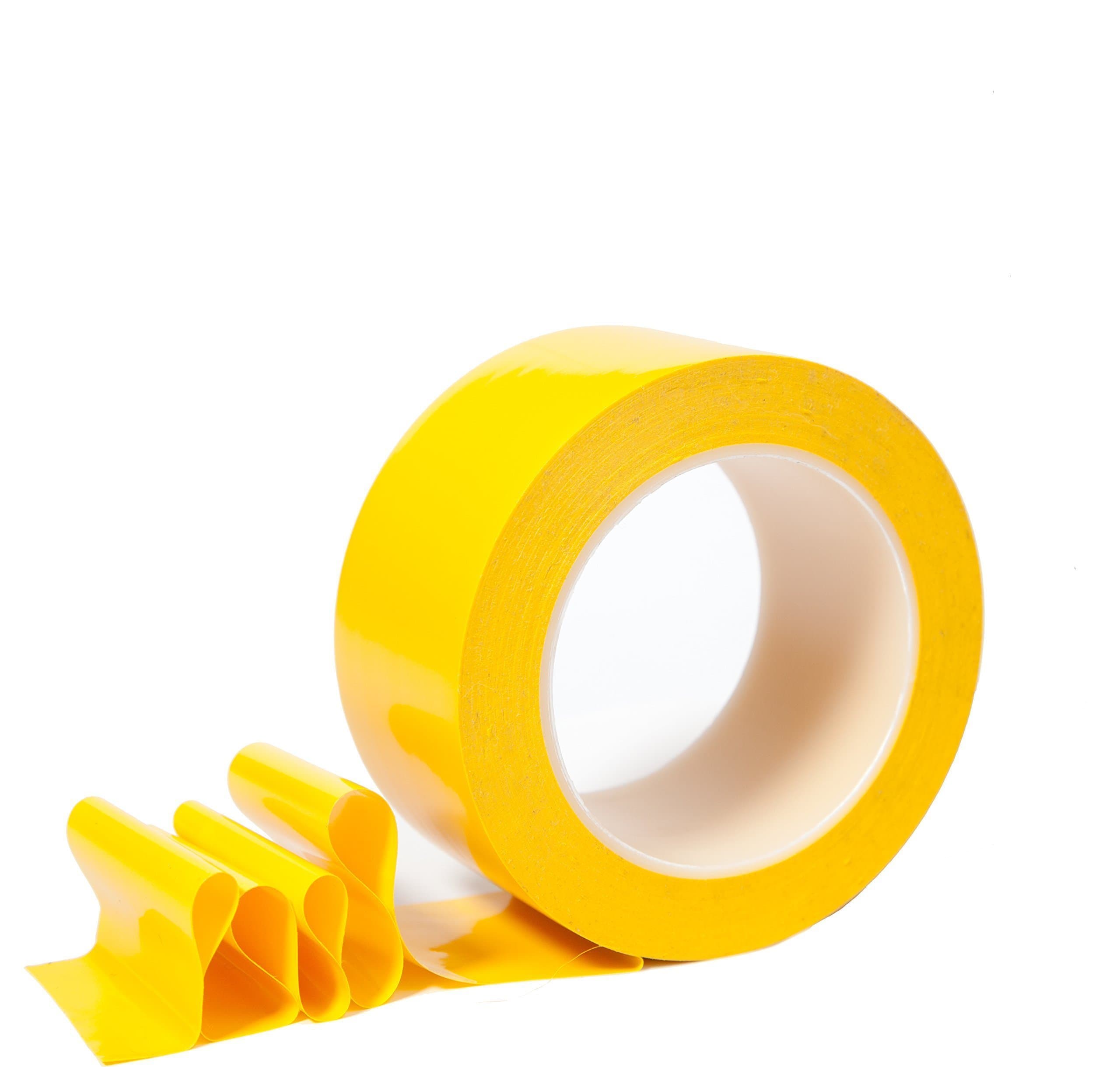 CARNAVAL 2 Inch Floor Tape for Marking Factories, Warehouses, Workshops, Public Areas with Aggressive Adhesive & Flexible Backing, Yellow 2" Width 36 Yards Length