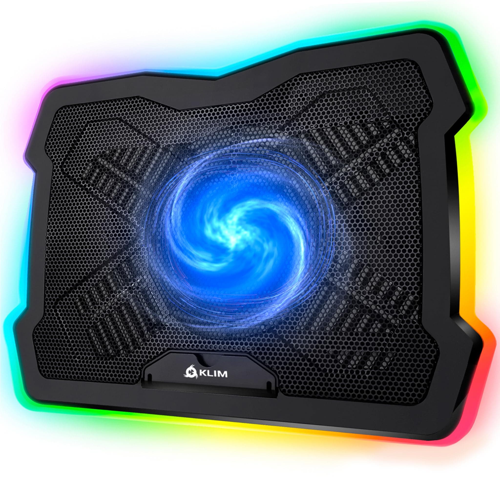 Ultimate - RGB Laptop Cooling Pad with LED Rim - New Version - Gaming Laptop Cooler - USB Powered Fan - Very Stable and Silent Laptop Stand - Compatible up to 17" - PC Mac PS5 PS4 Xbox One