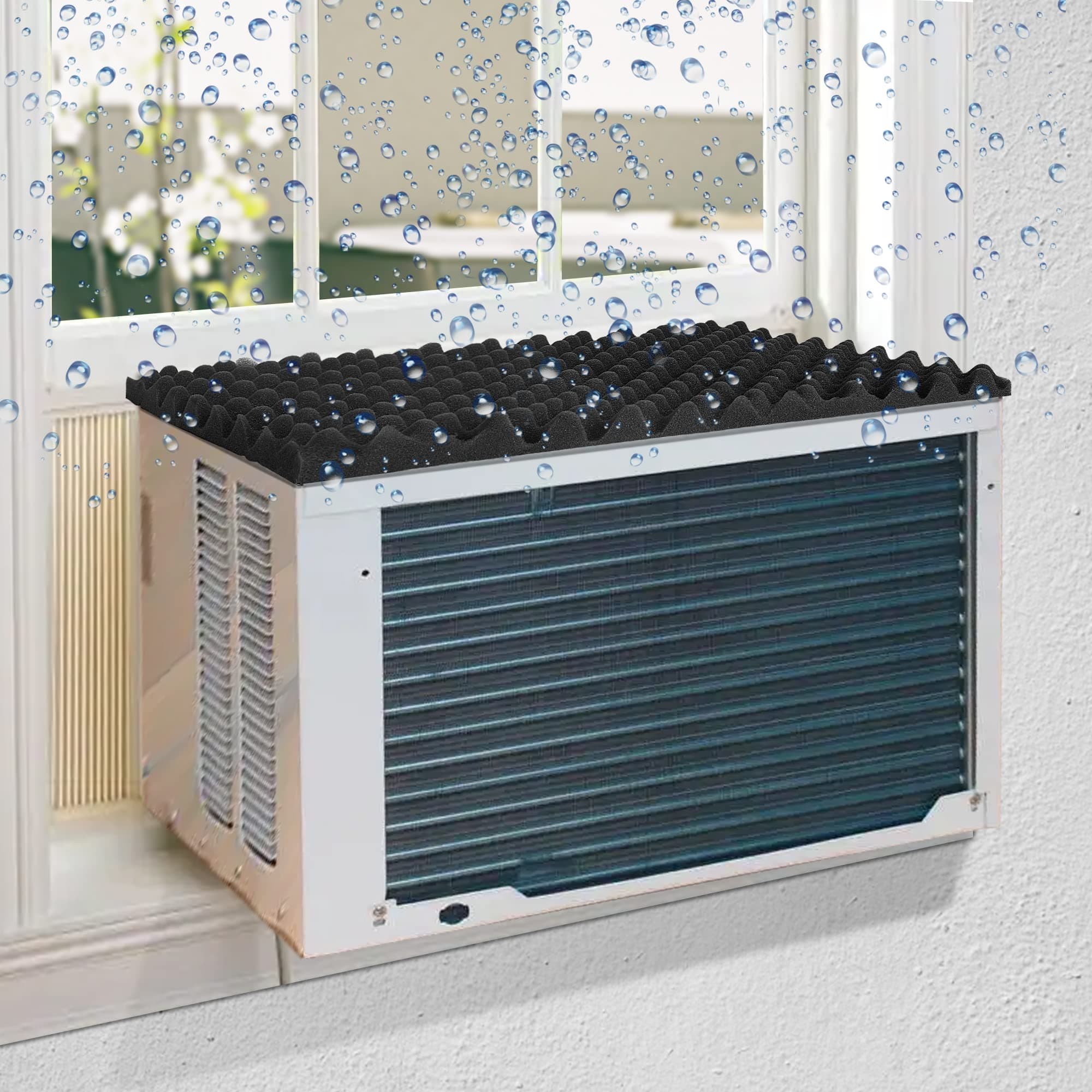 Air Conditioner Drip Cushion, Window Removable Magnetic Cushion,Air Conditioner Top Pad for Stop Dropping Noise of Water Drpping onto Your AC(Magnetic Suit for Iron Surface)