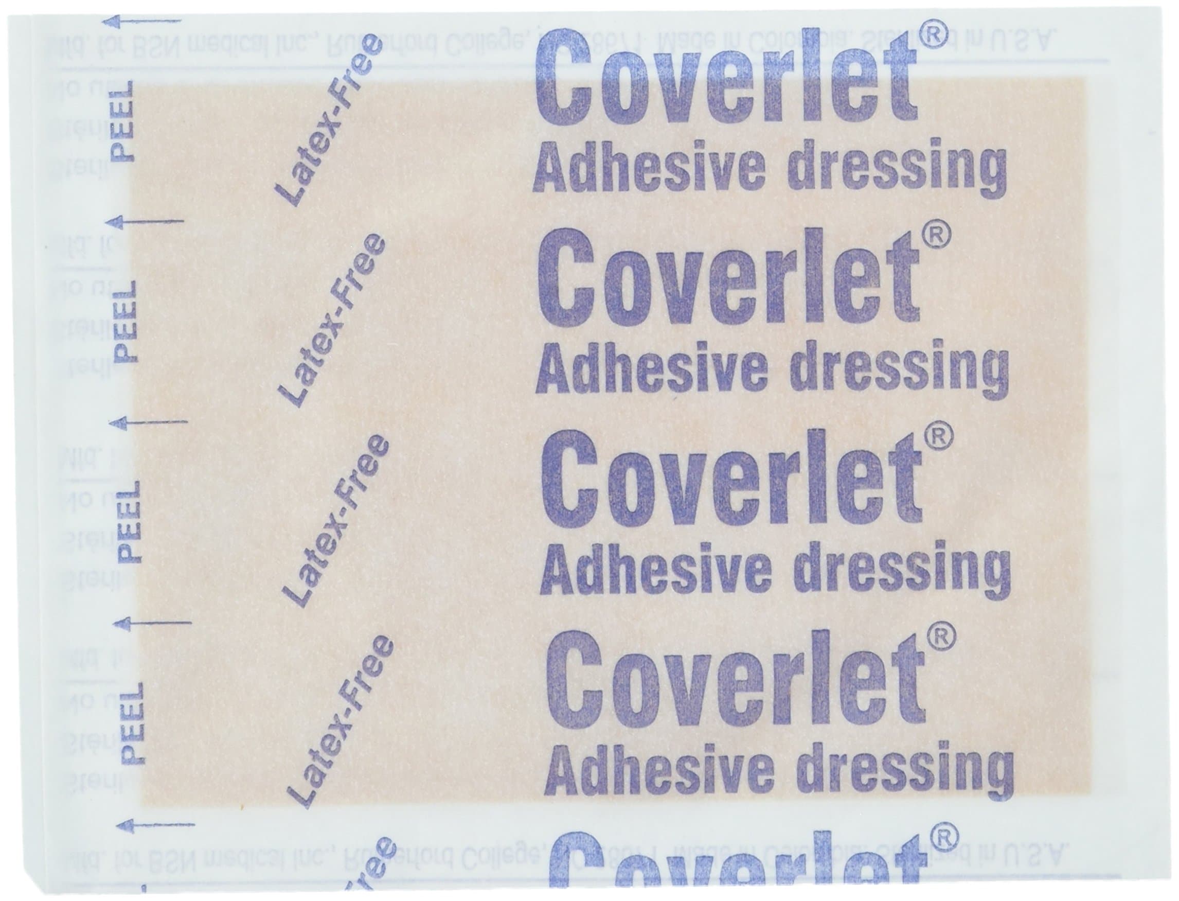 Medical Coverlet Bandages and Dressings, 2 3/4" x 4" Patch, Box of 50