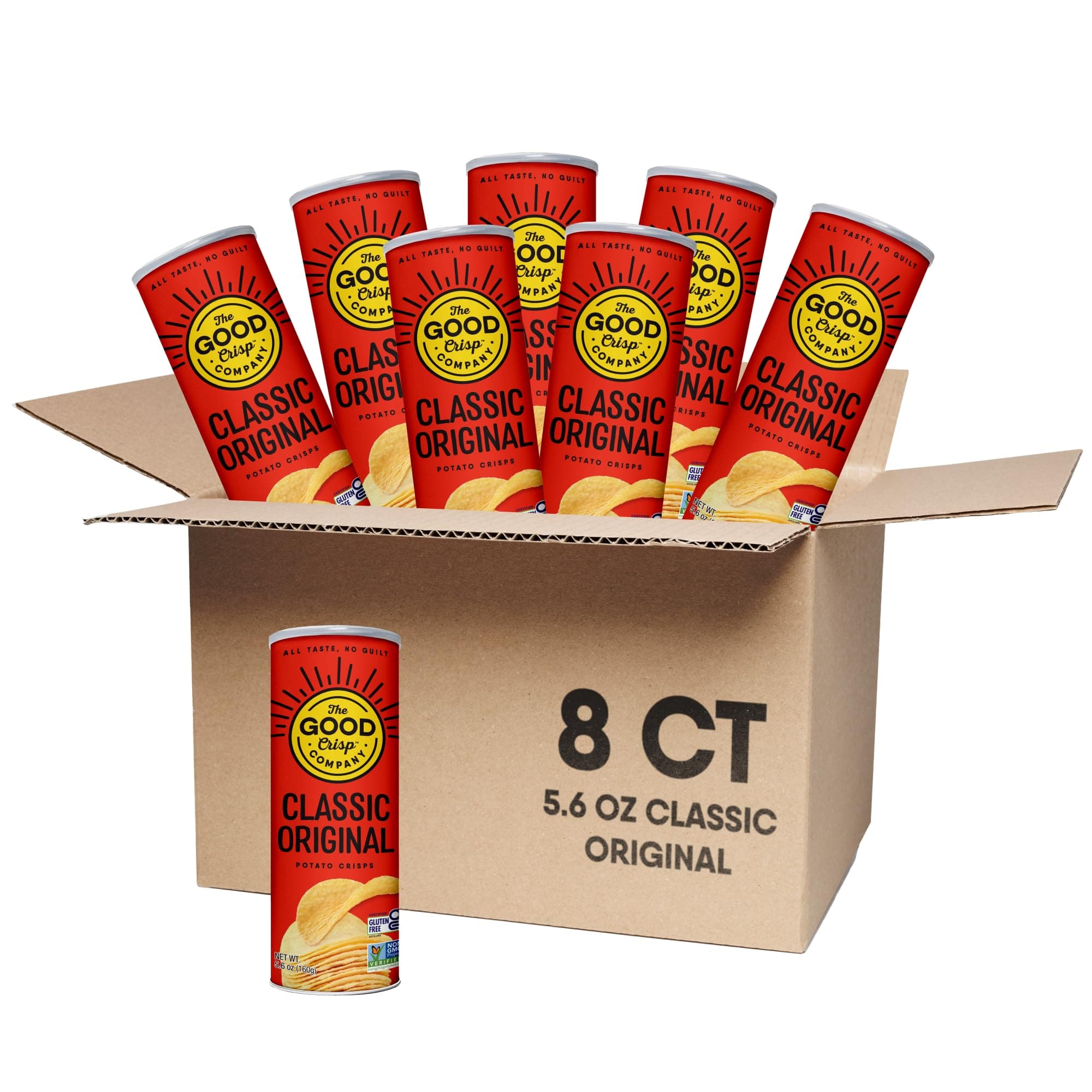 - Original Gluten Free Potato Chips (5.6 Ounce Canisters, Pack of 8), Non-GMO, Allergen Friendly, Potato Chip Snack Pack, Gluten Free Snacks