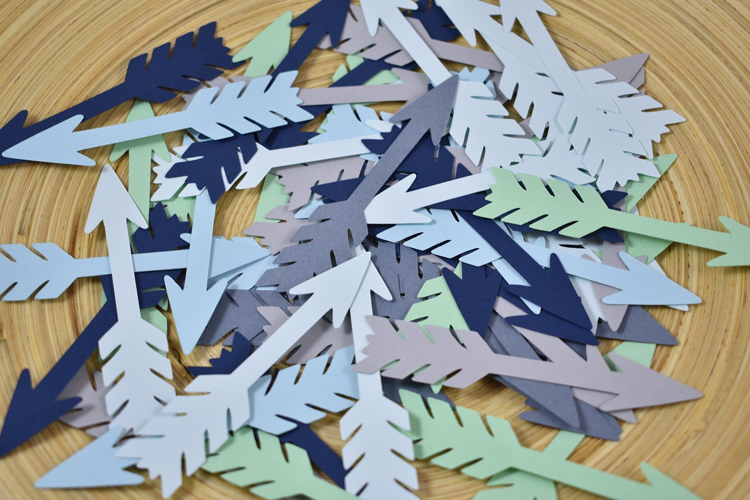 80 Arrow Confetti - 3.5" Inch (Navy Gray Mint)
